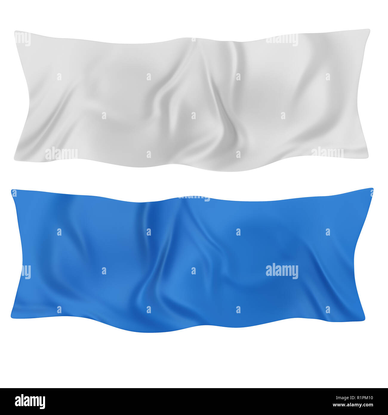 3d rendering white and blue banners isolated on white Stock Photo Alamy