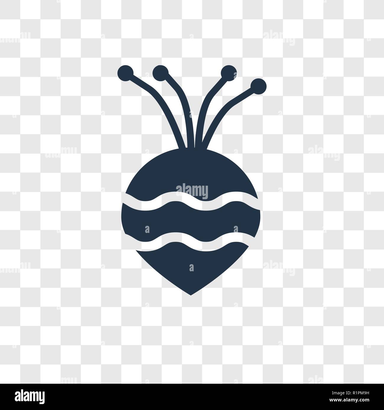 Turnip vector icon isolated on transparent background, Turnip transparency logo concept Stock Vector
