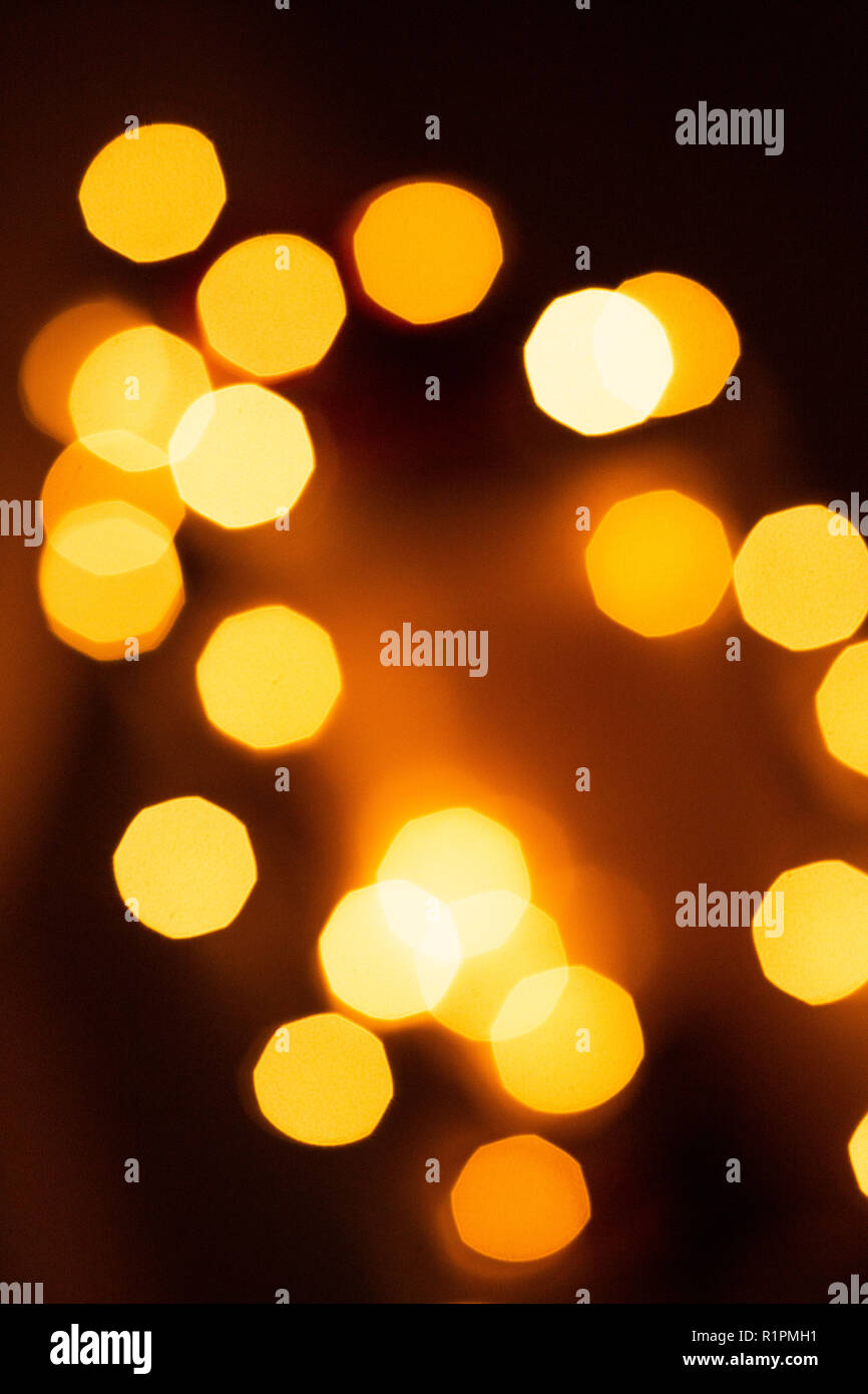 Out of focus blurry lights. Festive lights. Lighing. Bokeh Stock Photo
