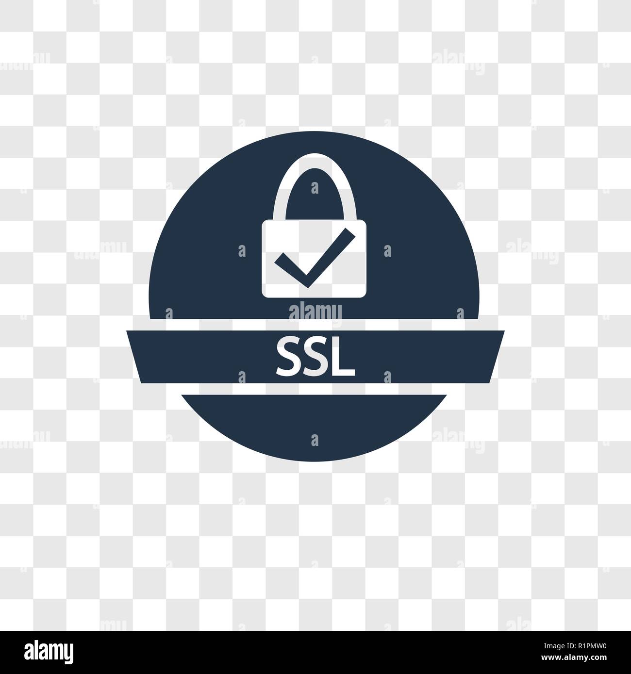 Ssl vector icon isolated on transparent background, Ssl transparency logo concept Stock Vector