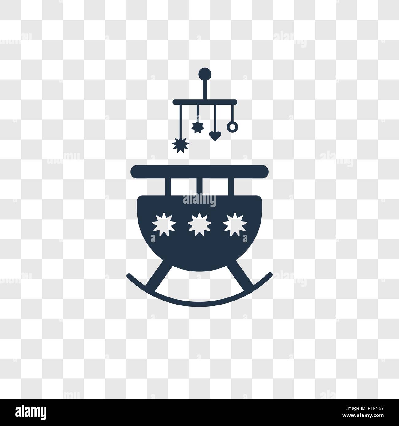 Cradle vector icon isolated on transparent background, Cradle