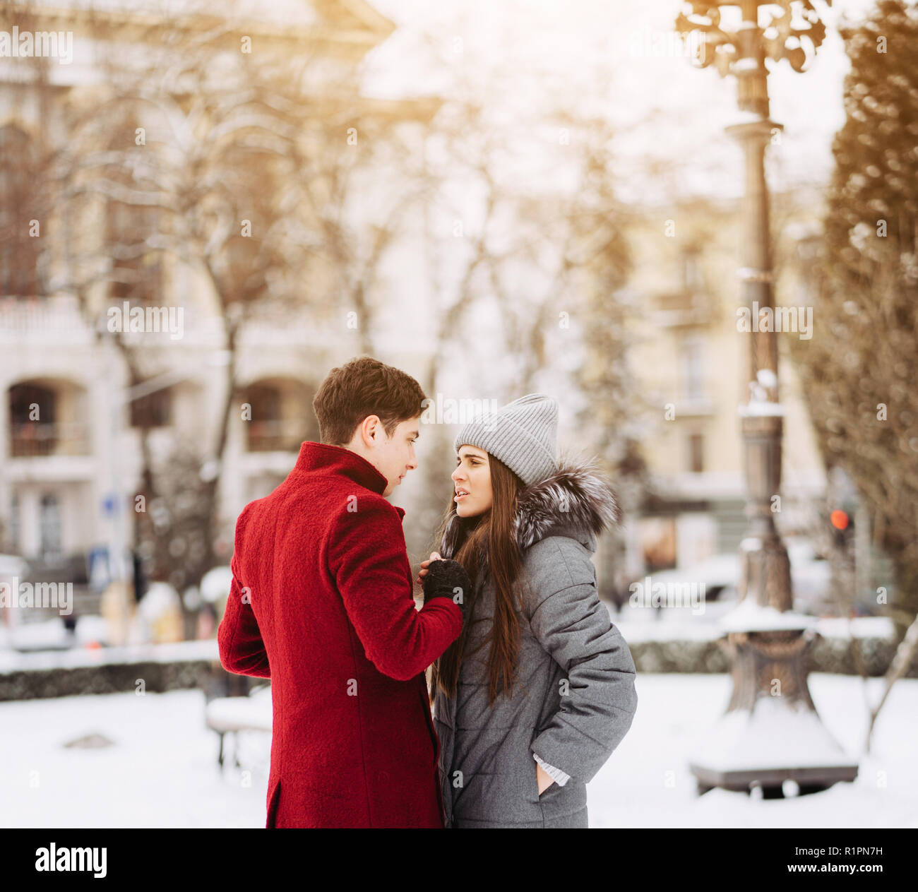 A young guy and a girl are hugging each other Stock Photo - Alamy