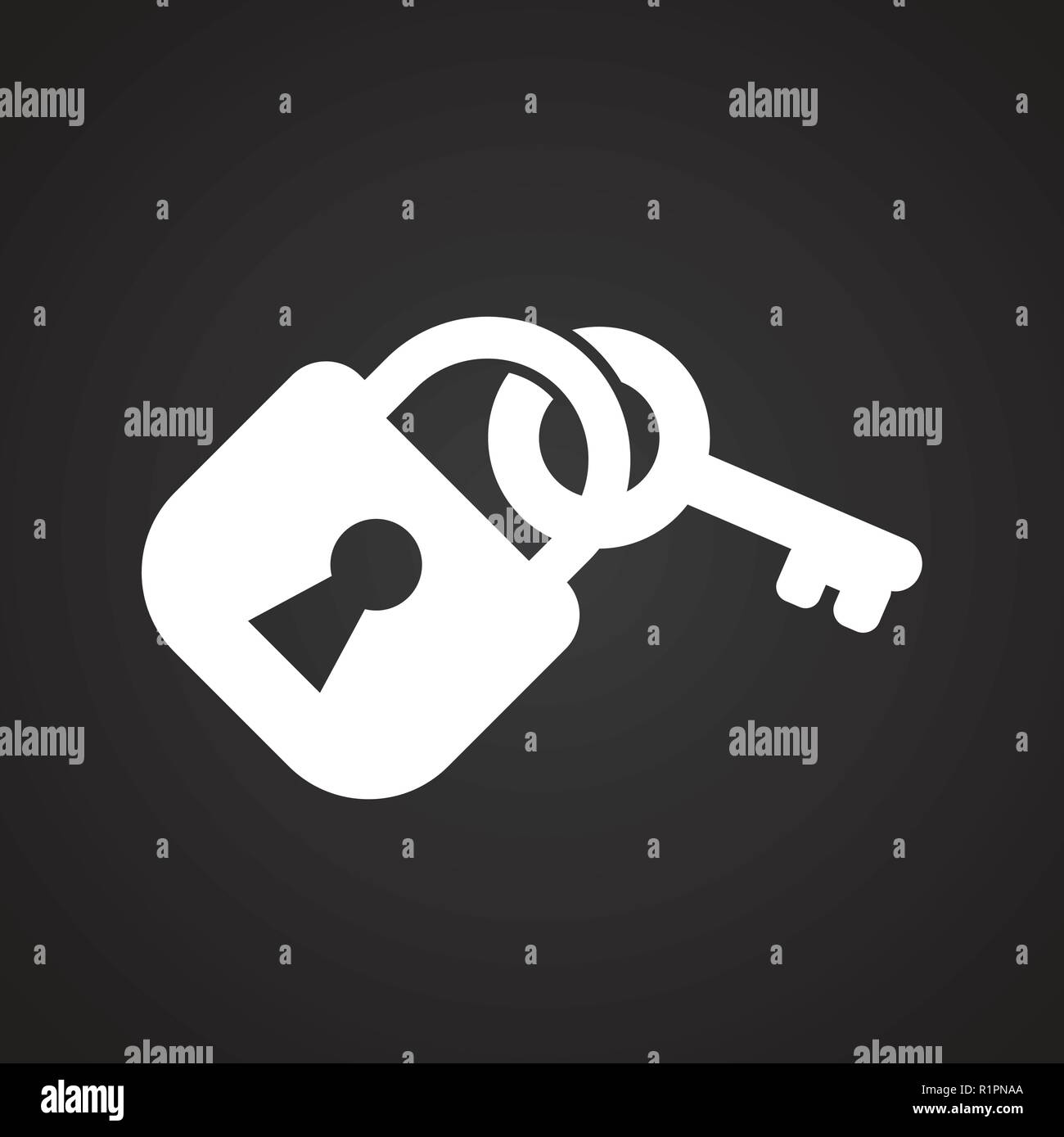 Lock with key on white background icon Stock Vector Image & Art - Alamy