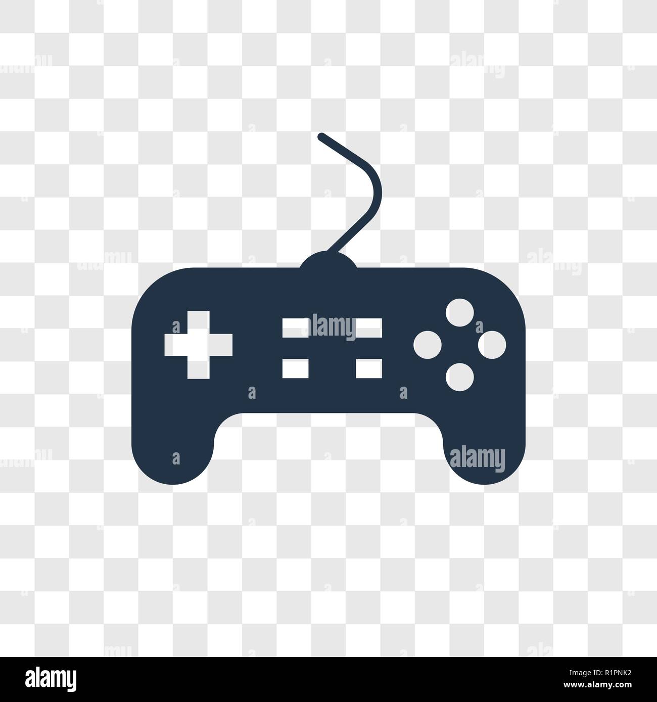Game controller vector icon isolated on transparent background, Game