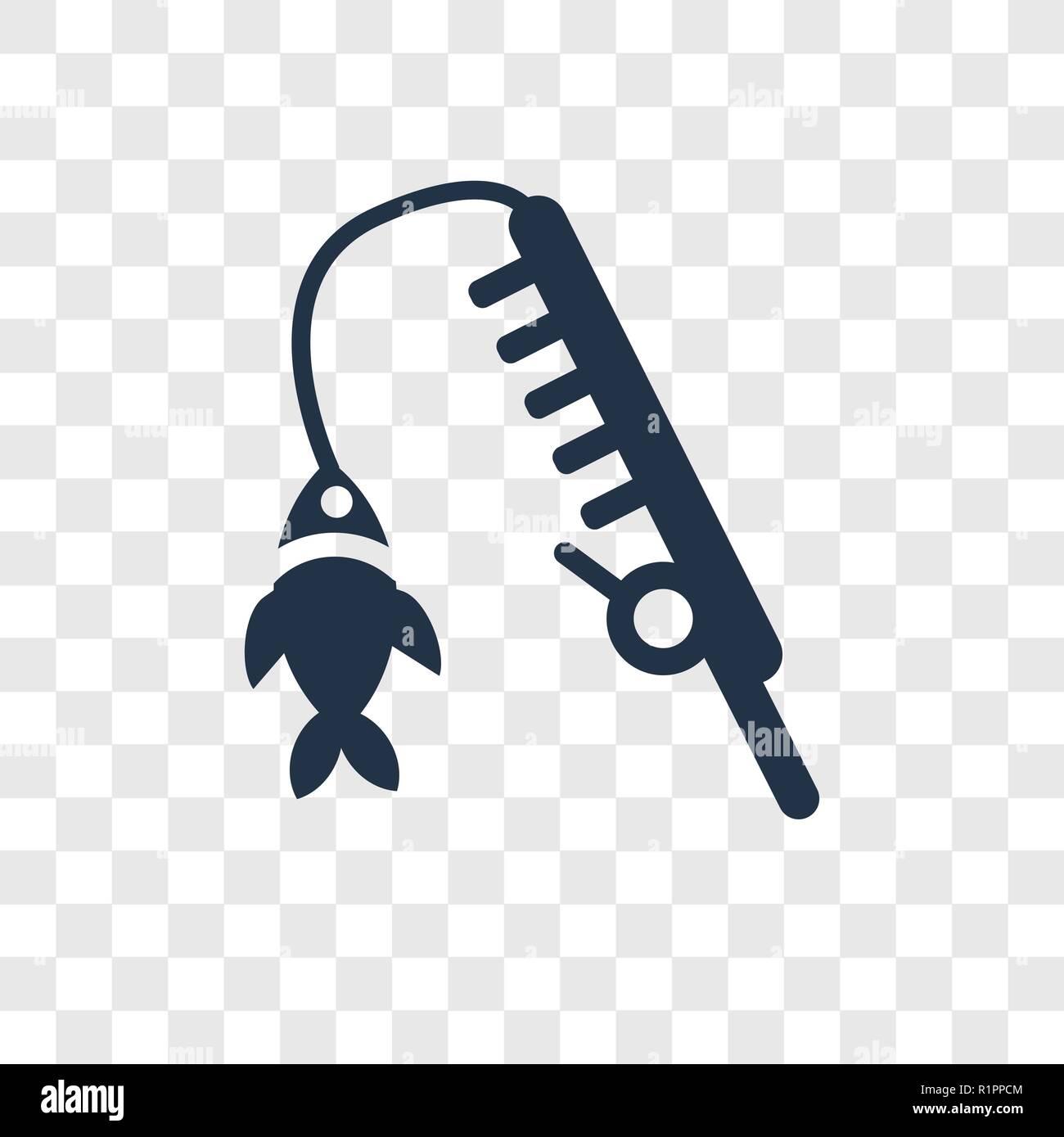 Fishing Rod vector icon isolated on transparent background