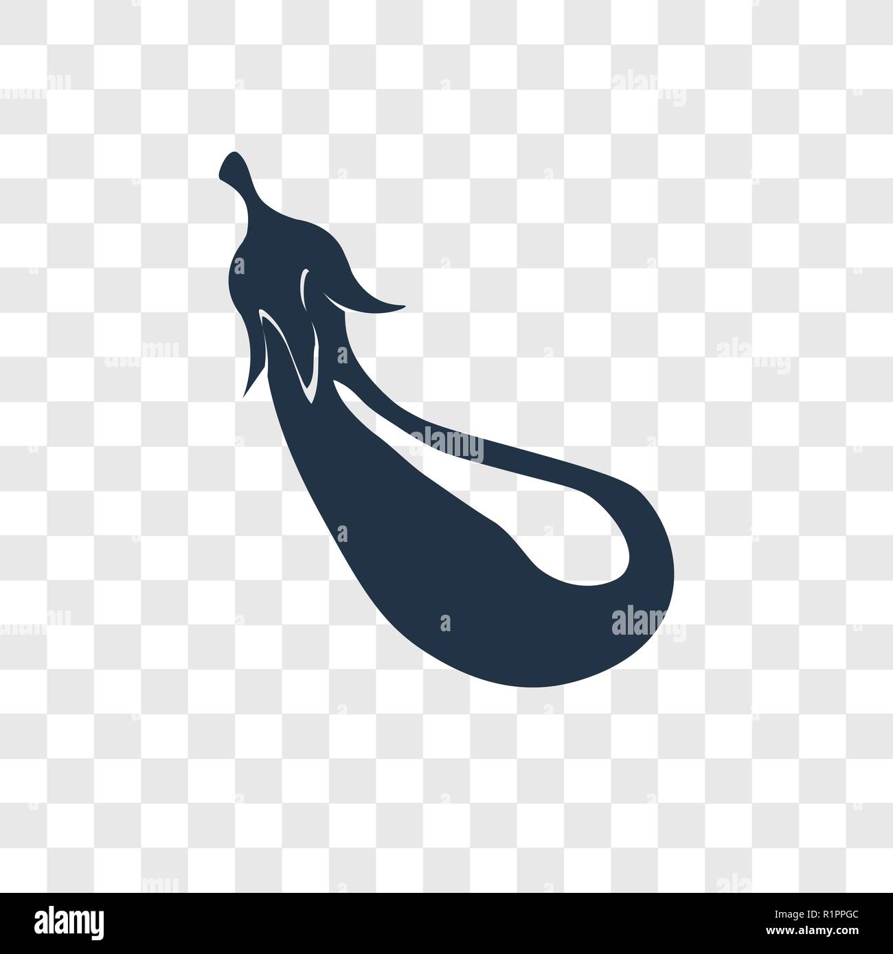 Eggplant vector icon isolated on transparent background, Eggplant transparency logo concept Stock Vector