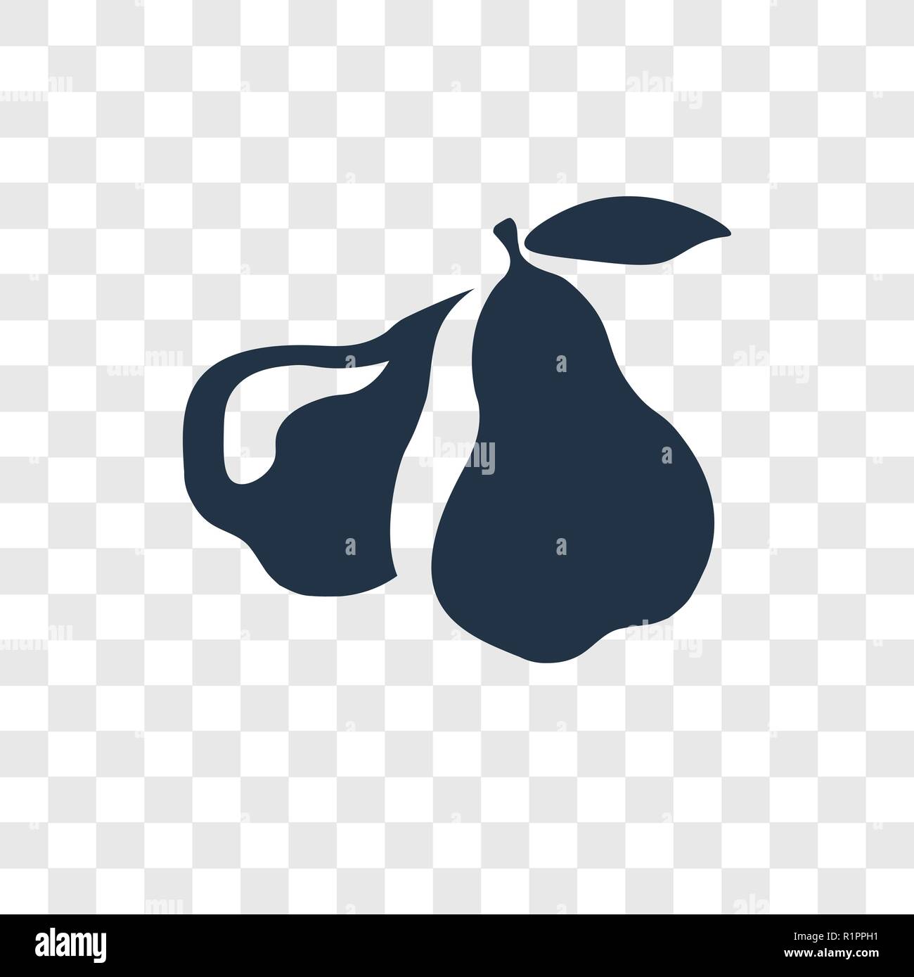 Pear vector icon isolated on transparent background, Pear transparency ...