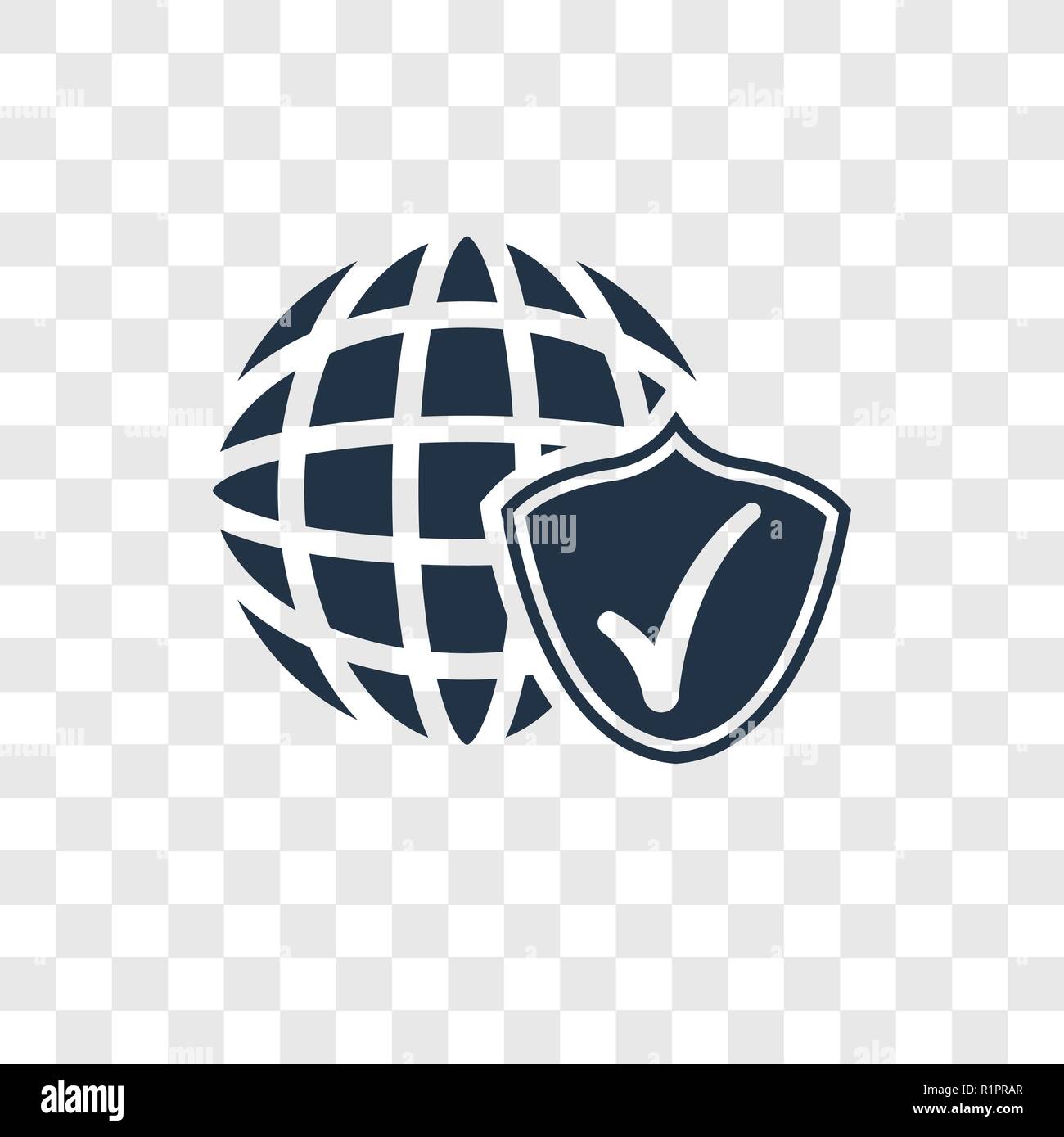 Internet Security vector icon isolated on transparent background, Internet Security transparency logo concept Stock Vector
