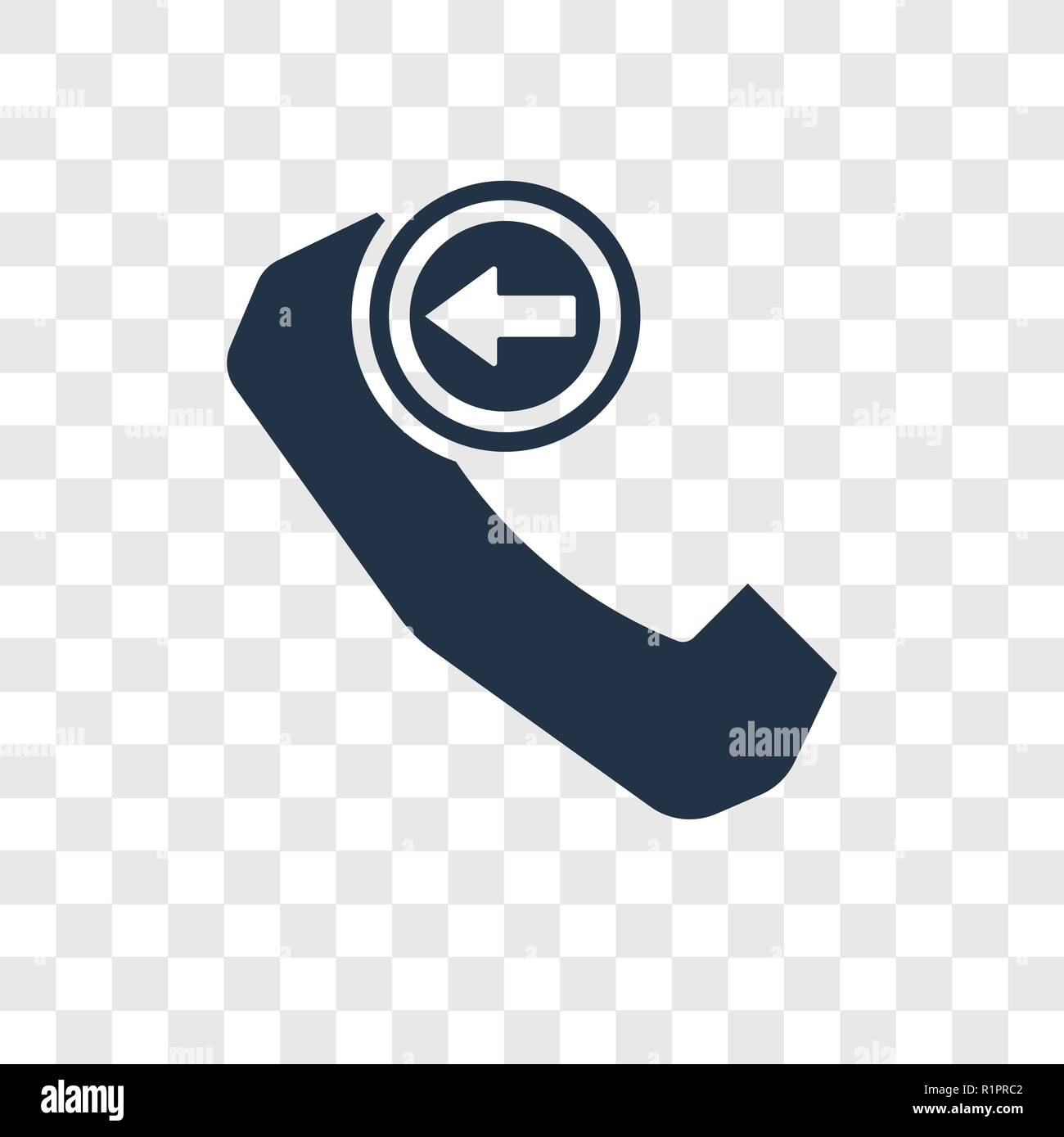 Incoming Phone vector icon isolated on transparent background, Incoming ...
