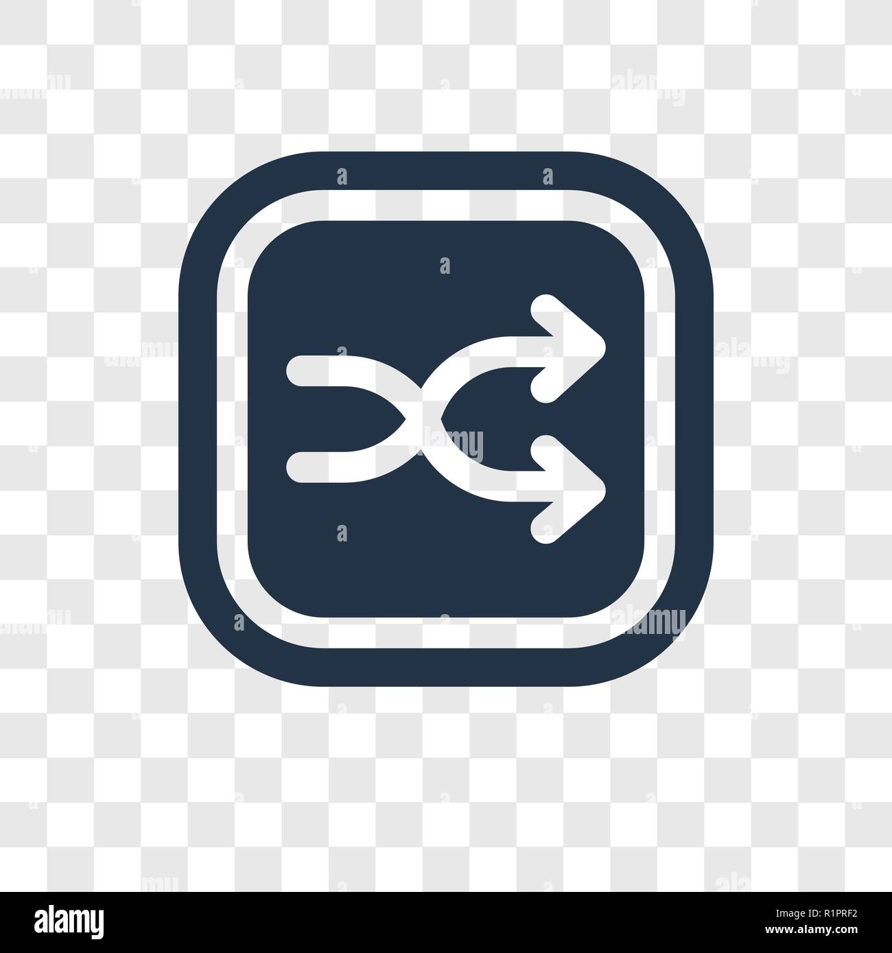 Shuffle vector icon isolated on transparent background, Shuffle