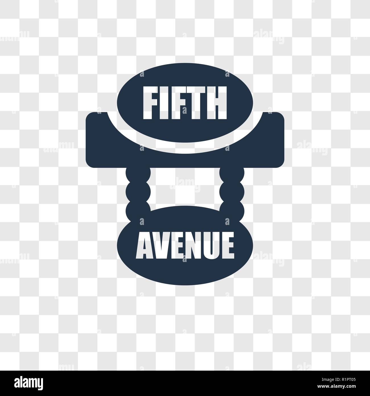 Fifth avenue vector icon isolated on transparent background, Fifth avenue transparency logo concept Stock Vector