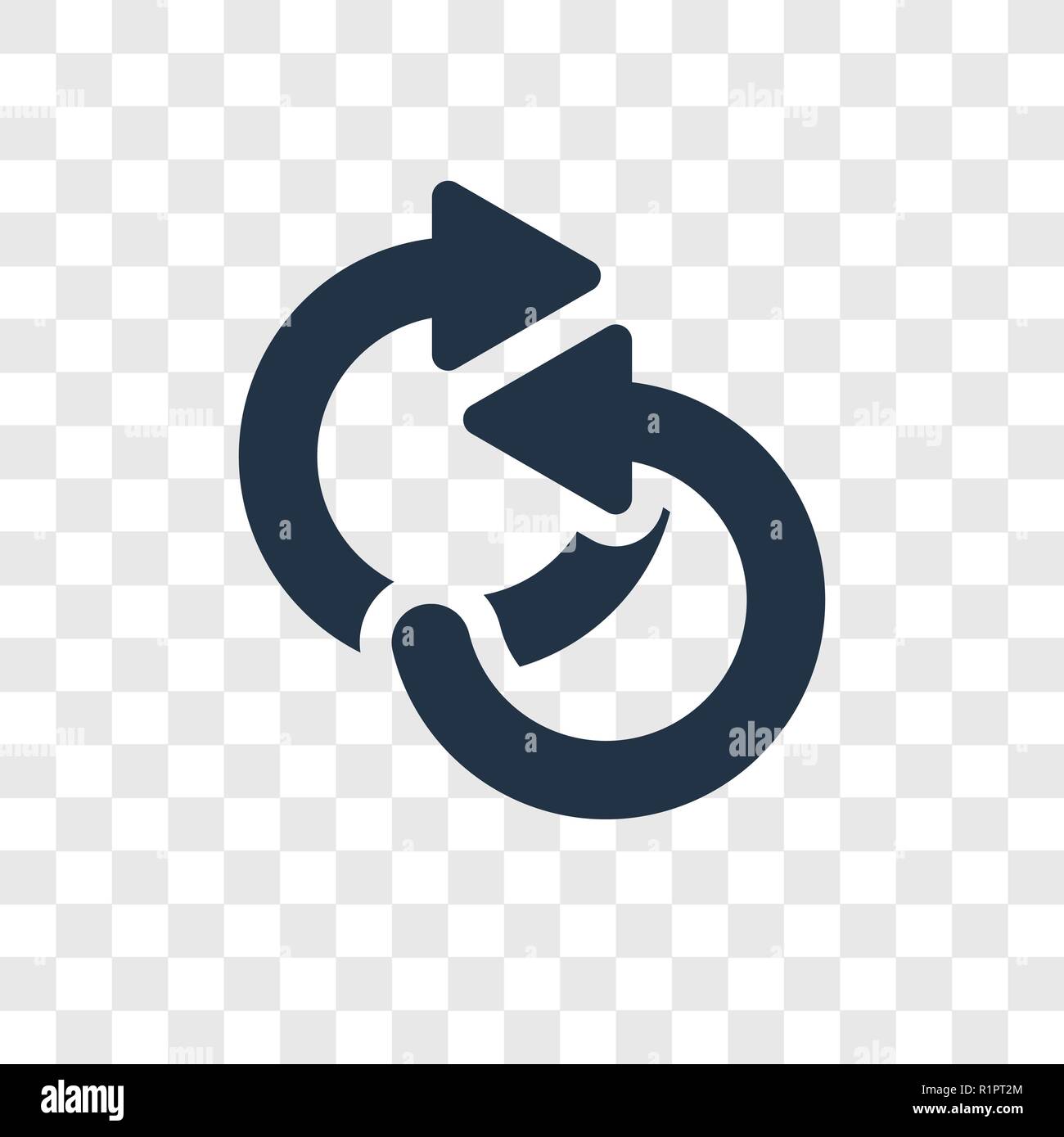 Repeat vector icon isolated on transparent background, Repeat