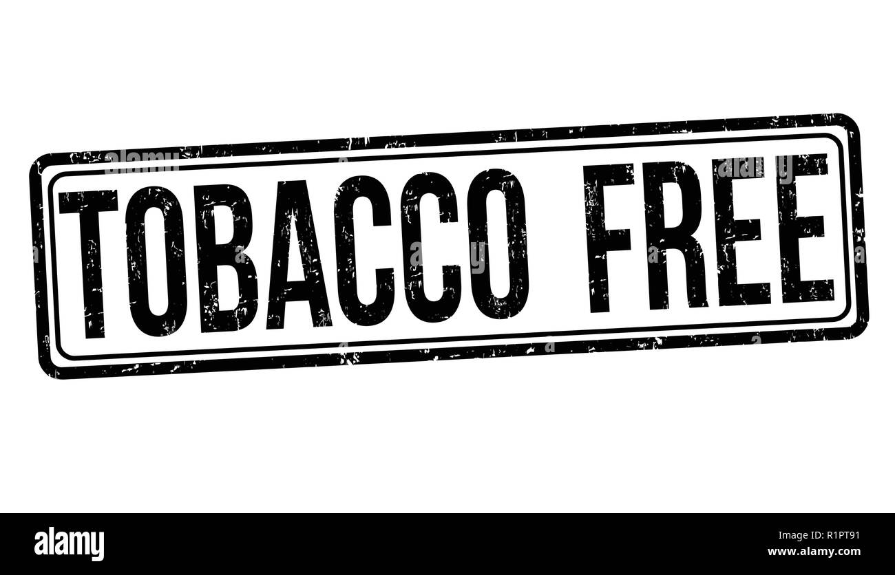 Tobacco free sign or stamp on white background, vector illustration Stock Vector
