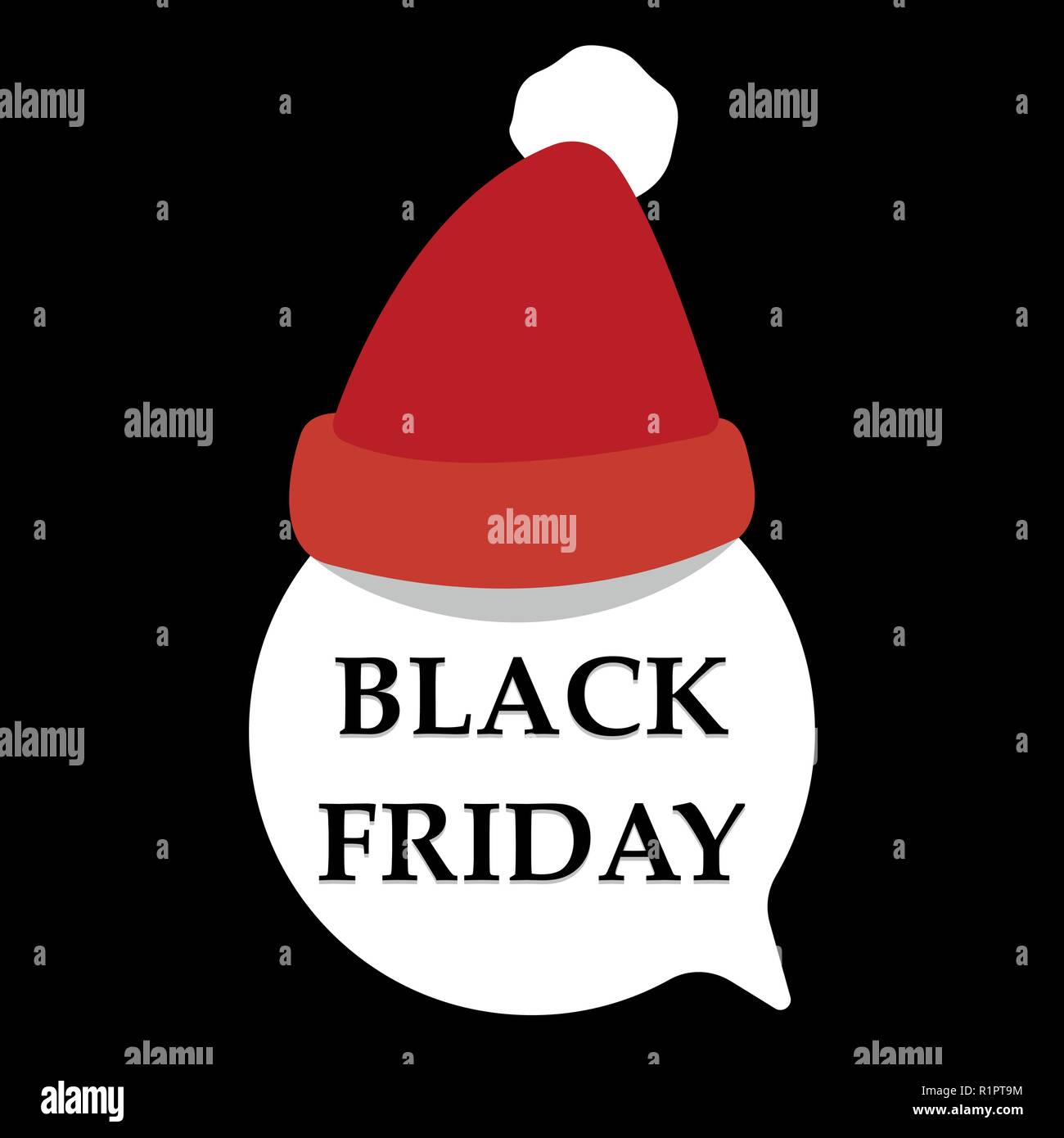Black Friday Sale concept. White flat speech bubble on black background