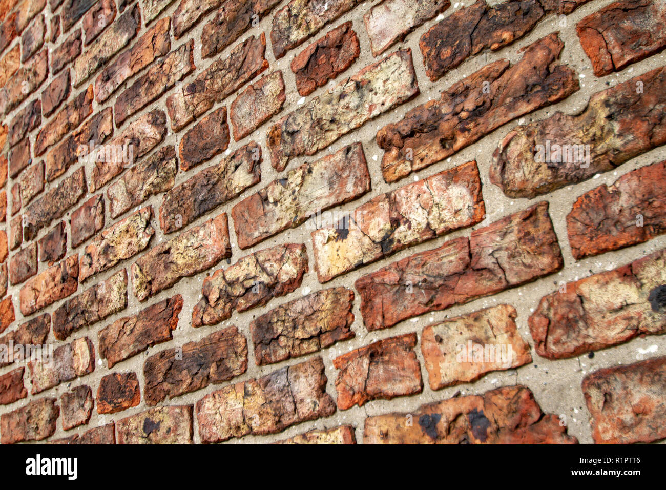 Close up of old brickwork (brick wall) Stock Photo