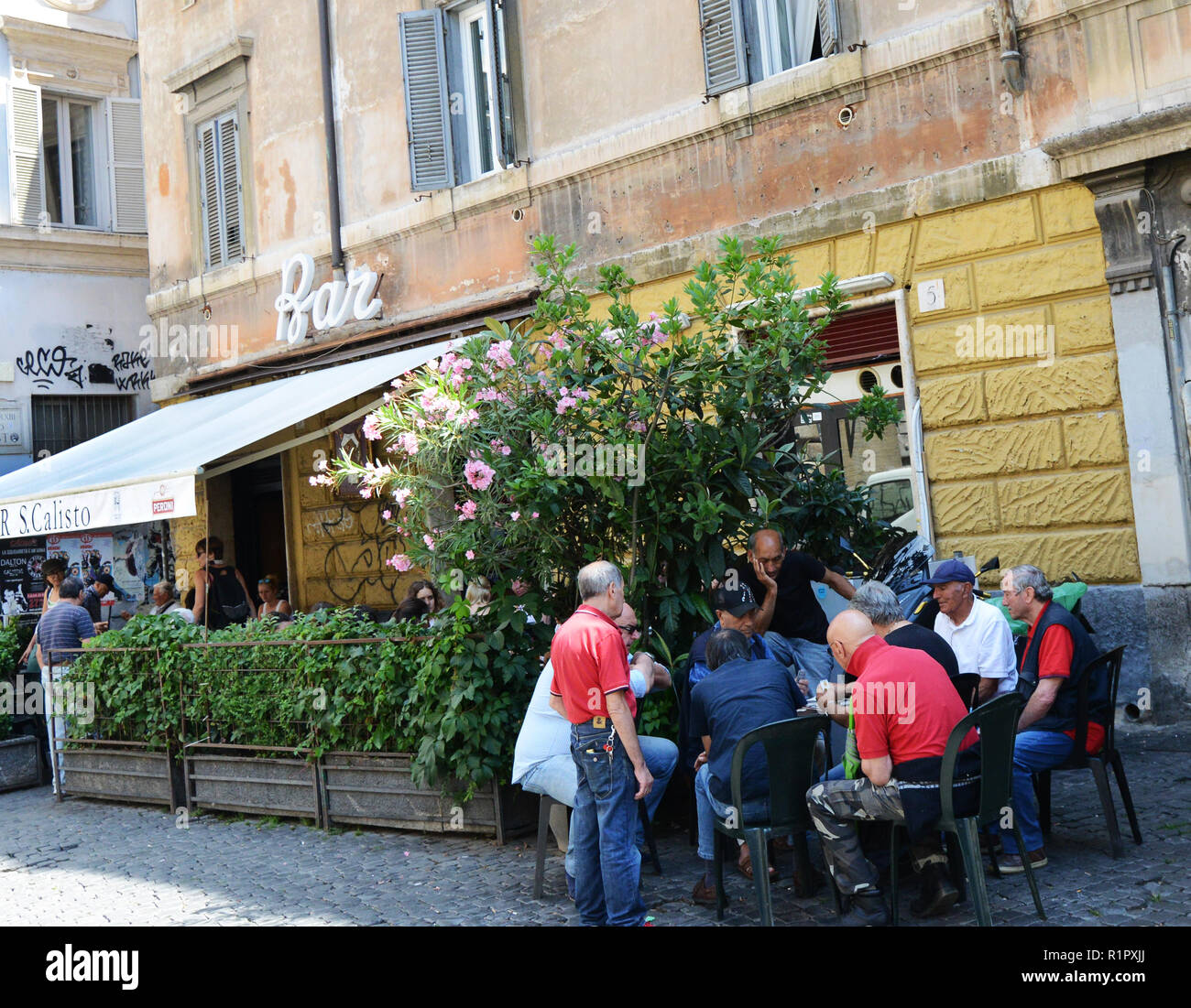 Bar S.Calisto in Piazza di S.Calisto in Rome. Stock Photo