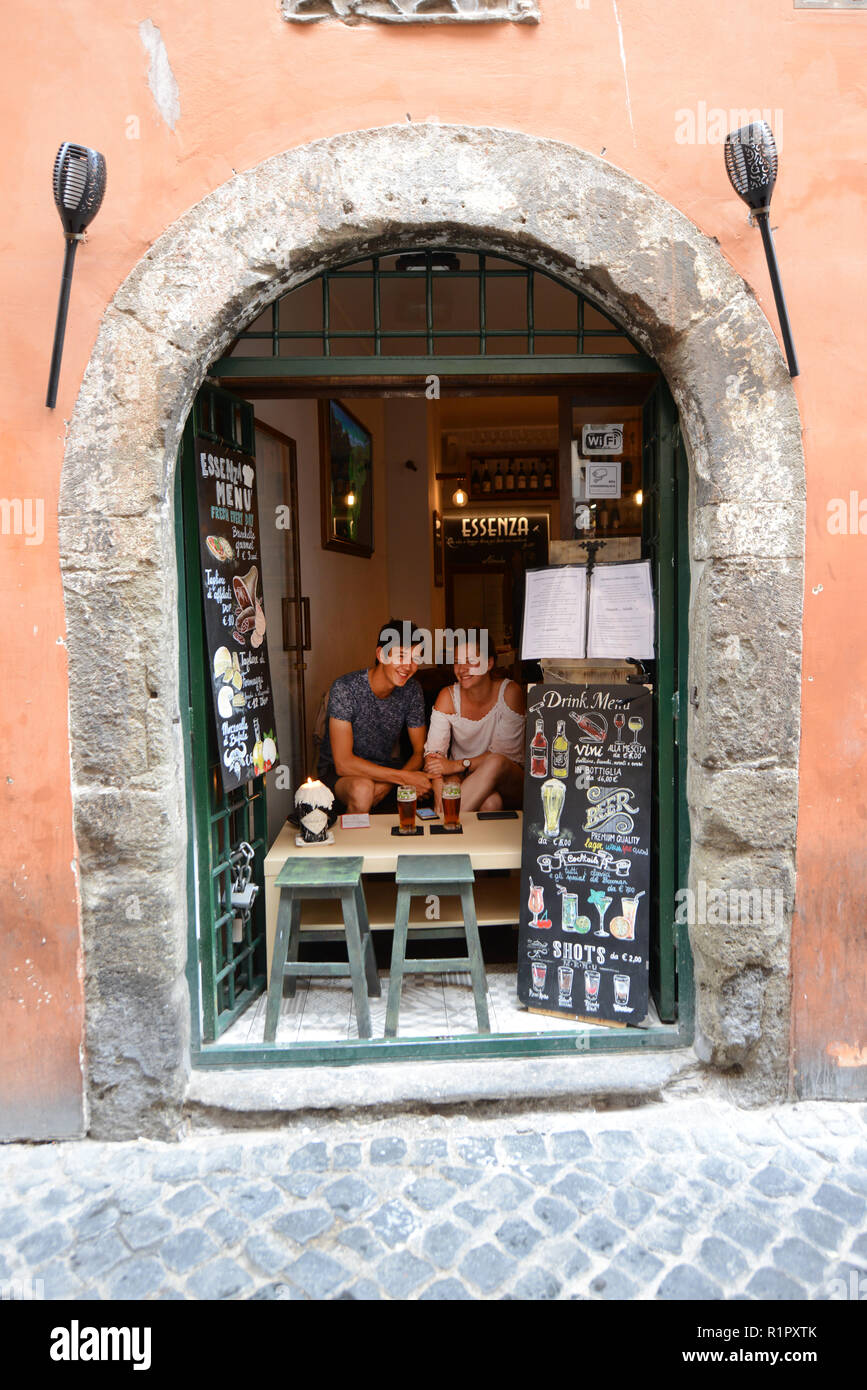 Essenza Wine Bar in Trastevere Stock Photo - Alamy