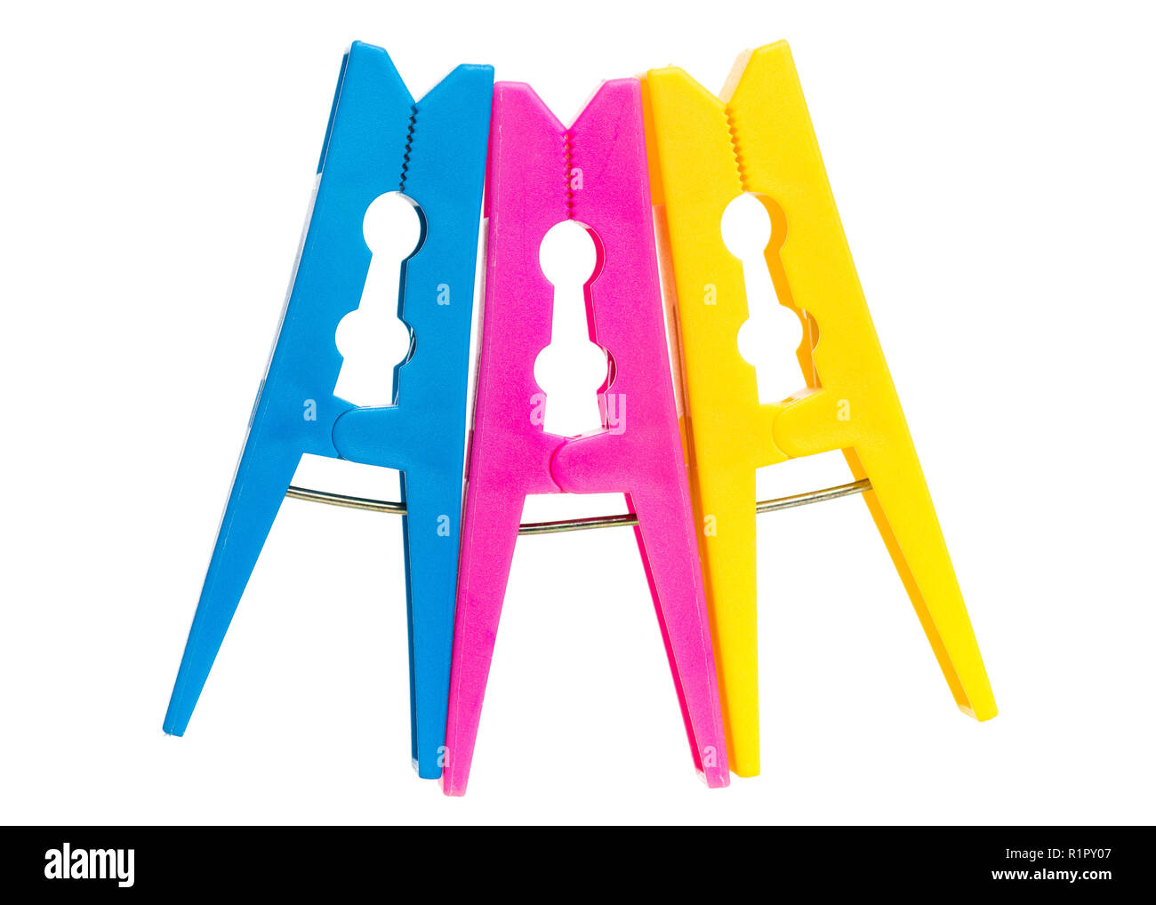 Color clothespin on white Stock Photo Alamy