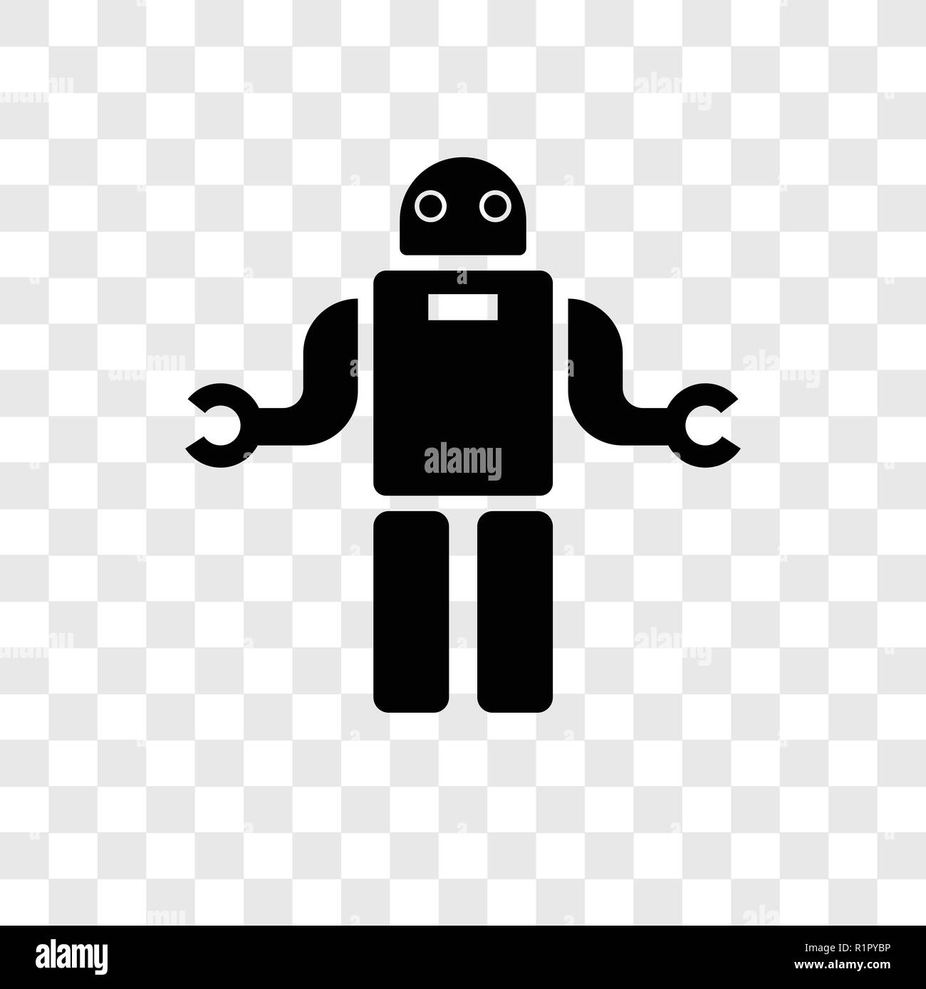 Robot vector icon isolated on transparent background, Robot transparency  logo concept Stock Vector Image & Art - Alamy