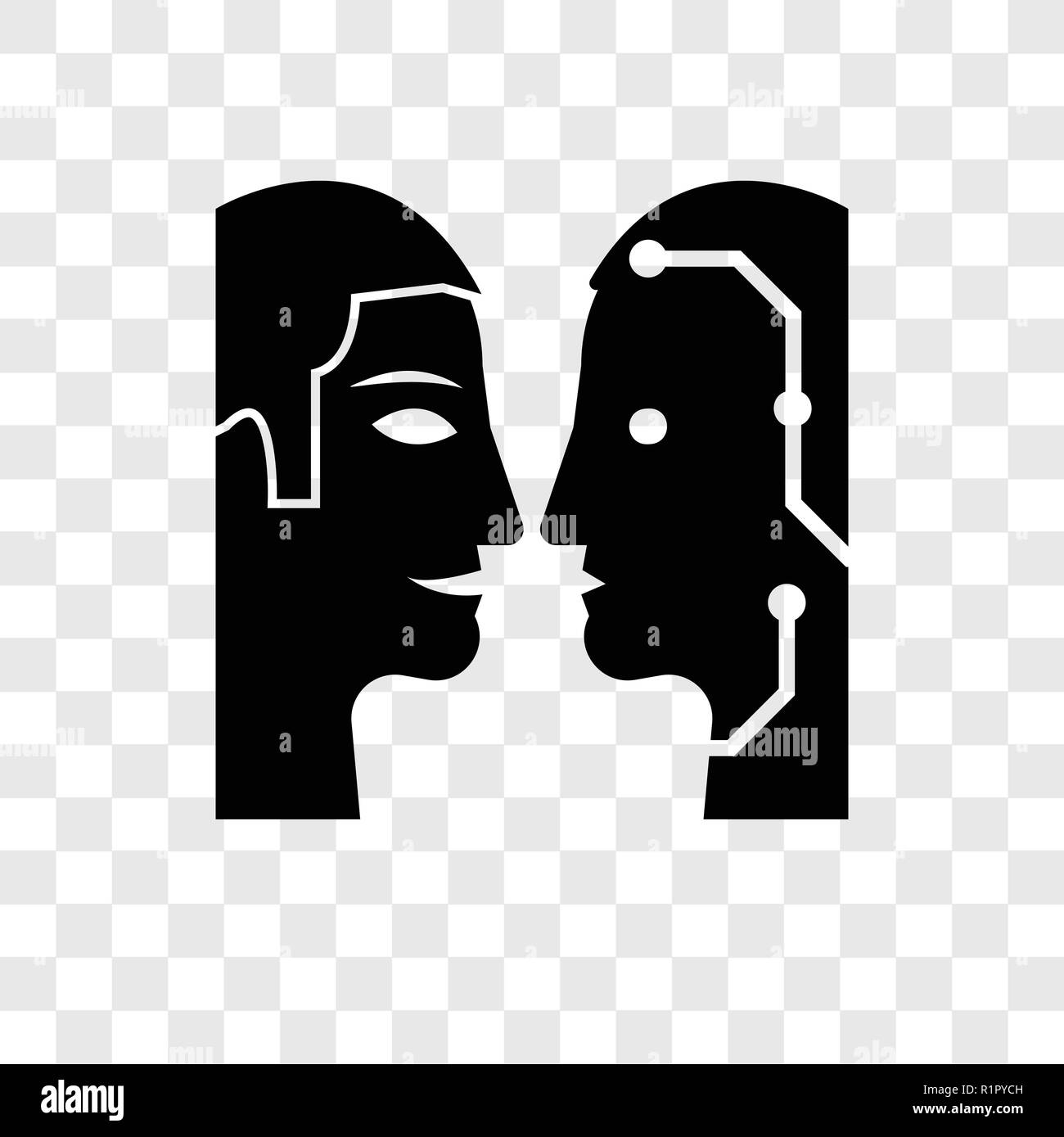 Turing test vector icon isolated on transparent background, Turing test ...