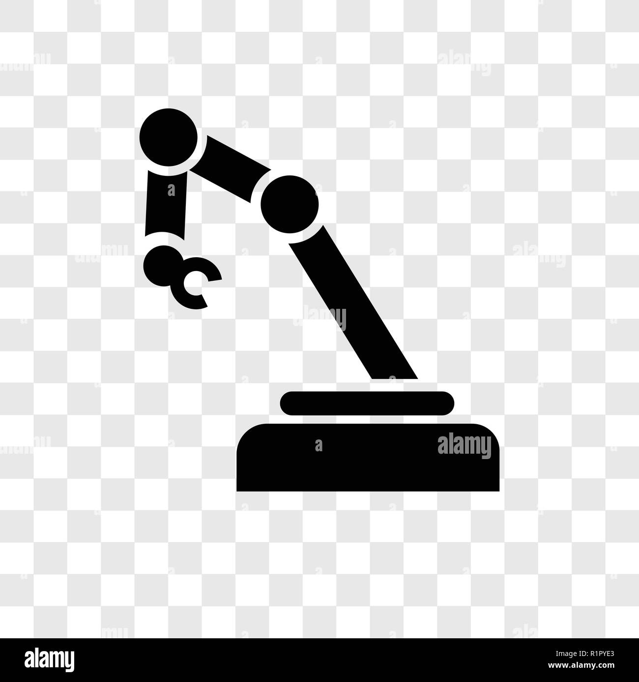 Mechanical arm vector icon isolated on transparent background ...