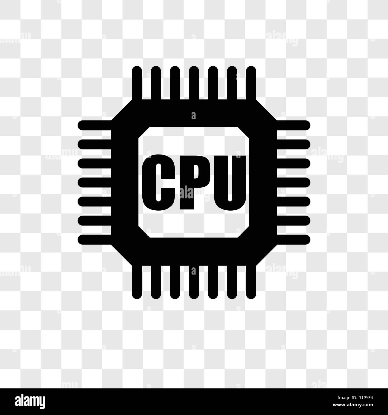 Cpu vector icon isolated on transparent background, Cpu transparency logo concept Stock Vector