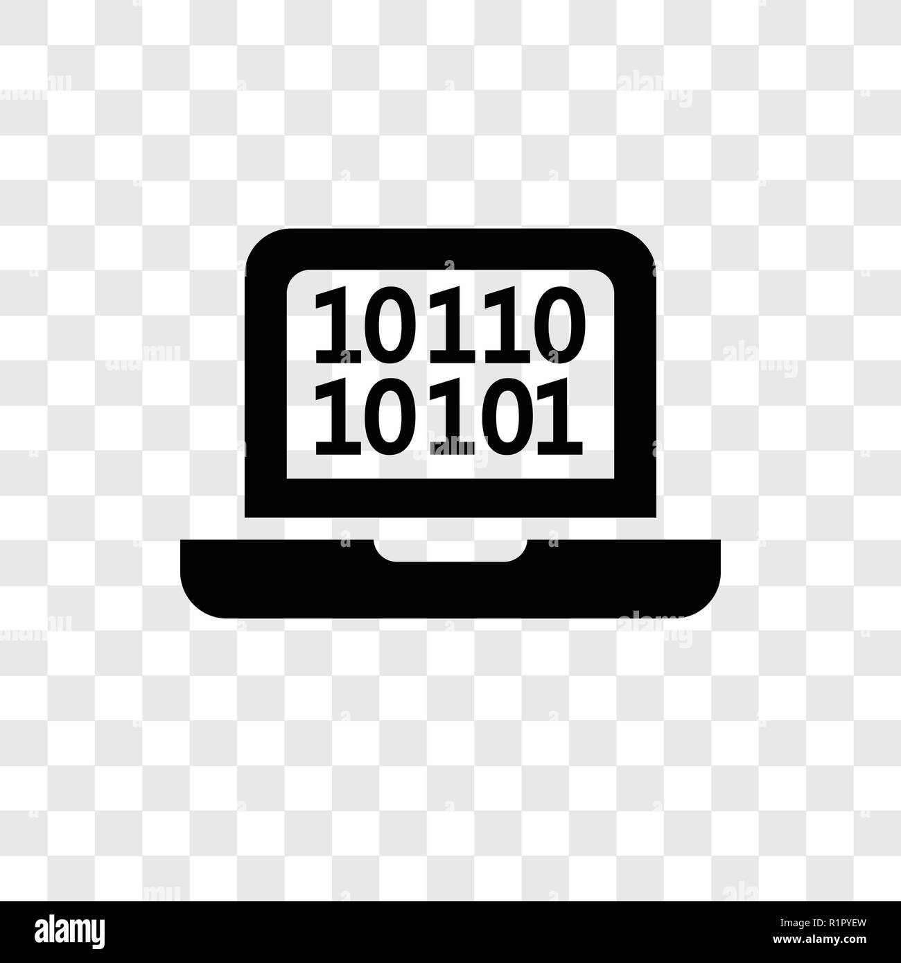 Binary code vector icon isolated on transparent background, Binary code ...