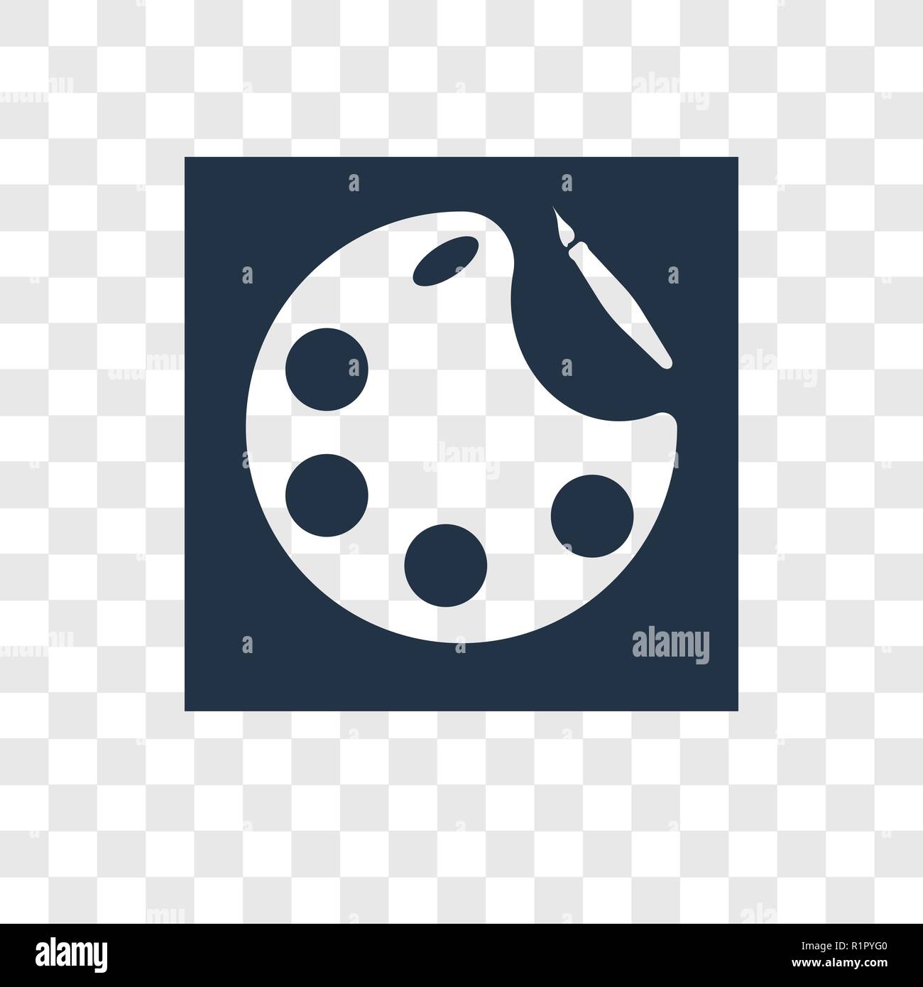 Paint palette vector icon isolated on transparent background, Paint