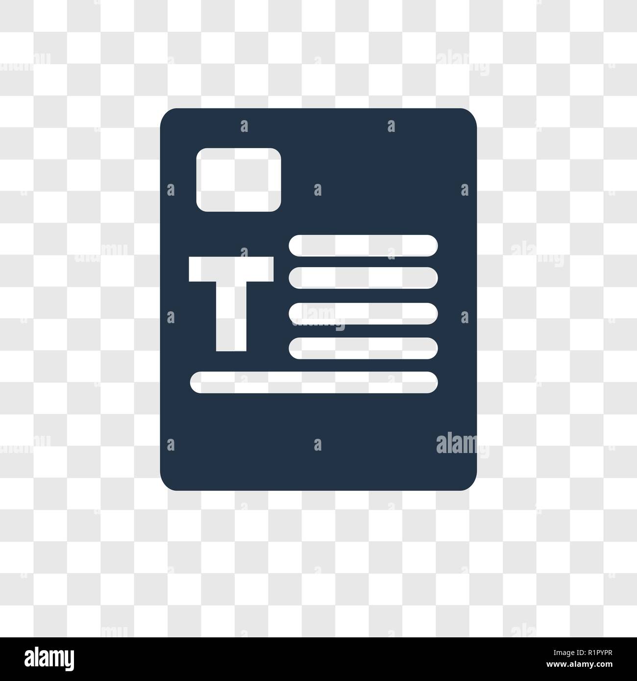Text vector icon isolated on transparent background, Text transparency