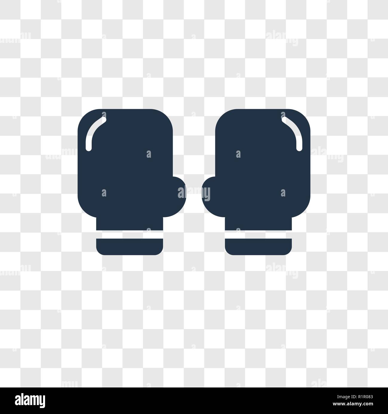 Boxing gloves vector icon isolated on transparent background, Boxing gloves transparency logo concept Stock Vector