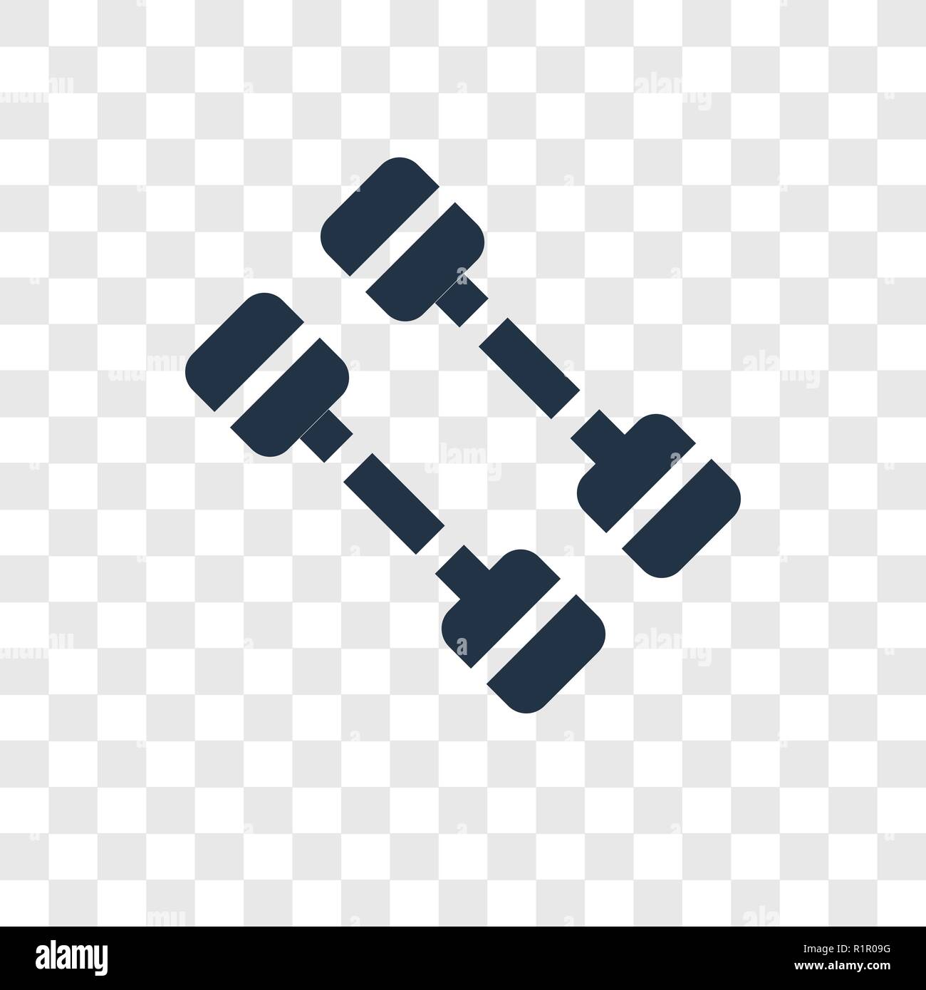 Dumbbell vector icon isolated on transparent background, Dumbbell
