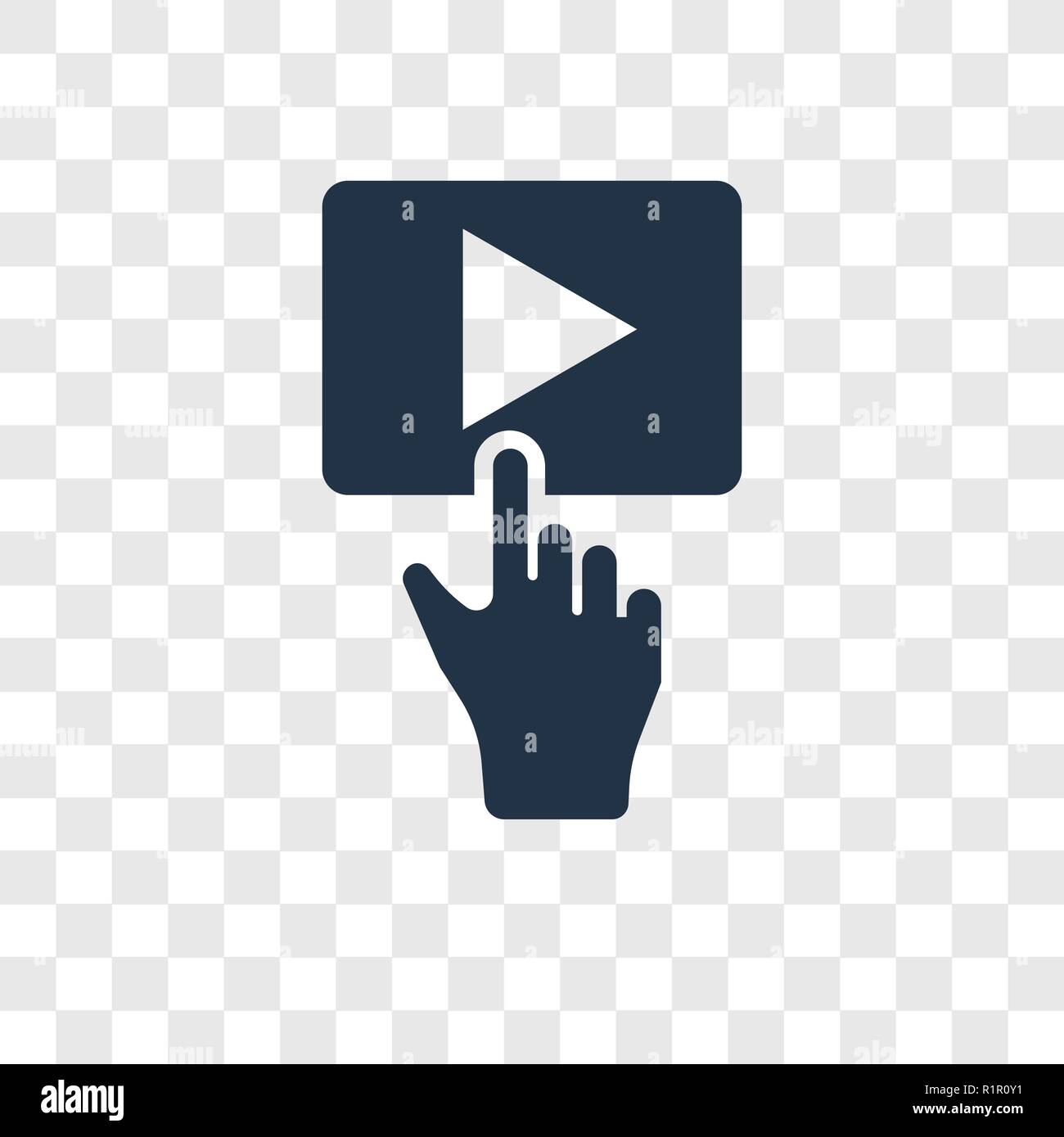 Play button vector icon isolated on transparent background, Play button ...