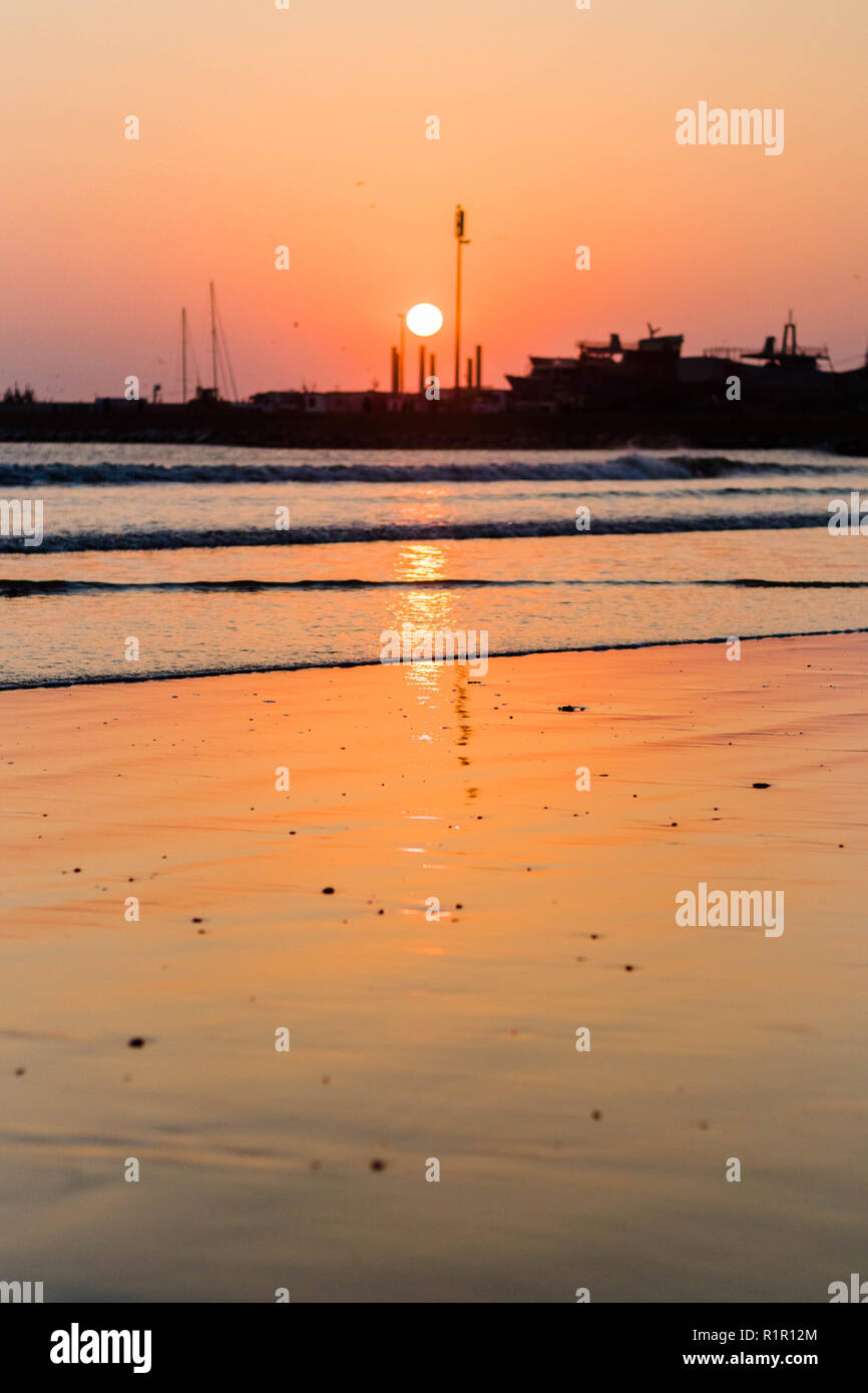 Sunset in Essaouira, Morocco Stock Photo