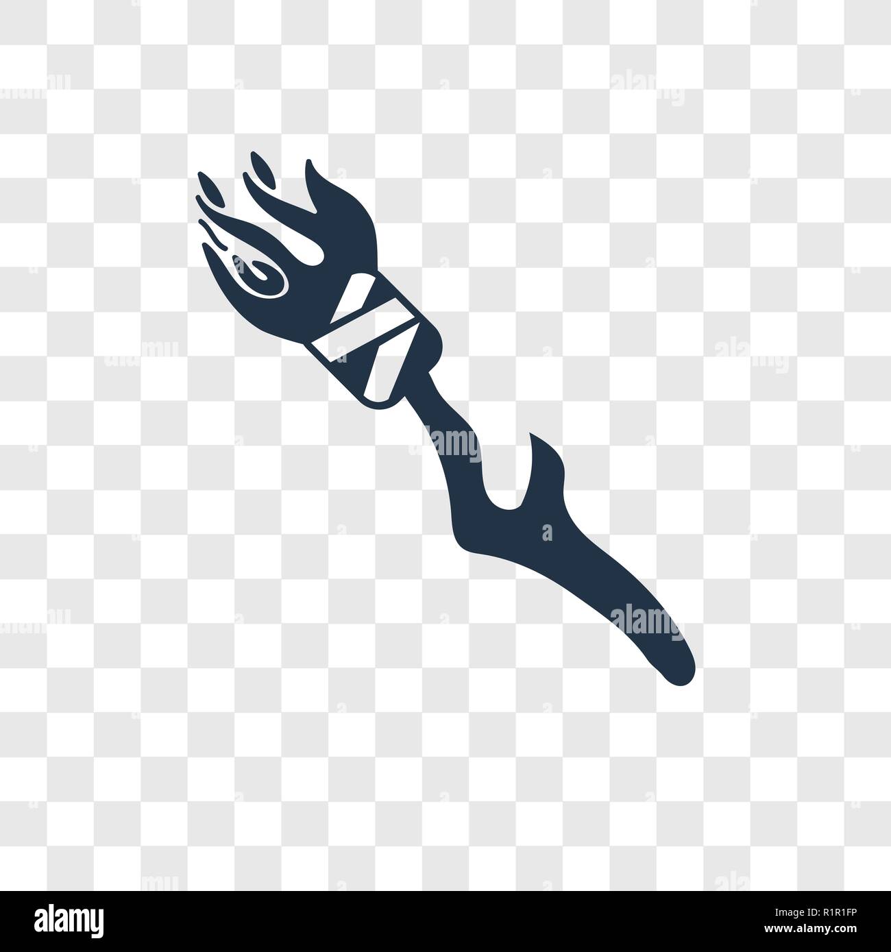 Torch vector icon isolated on transparent background, Torch transparency logo concept Stock Vector