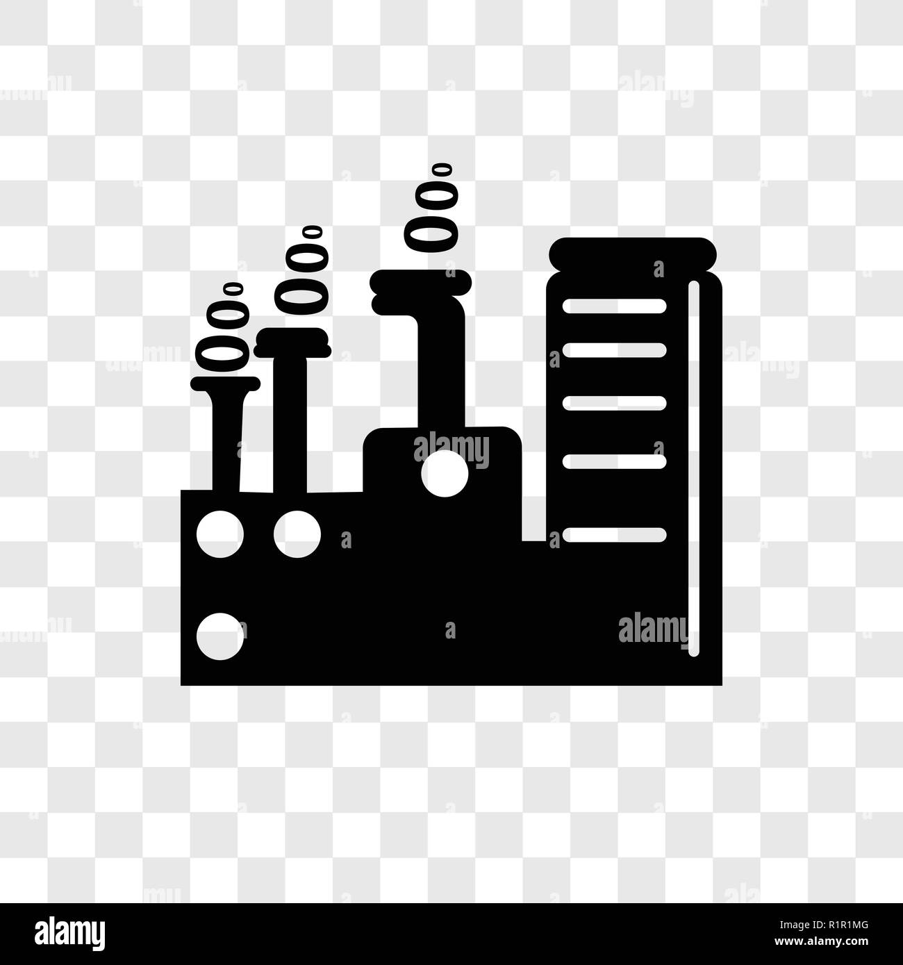 Factory vector icon isolated on transparent background, Factory ...