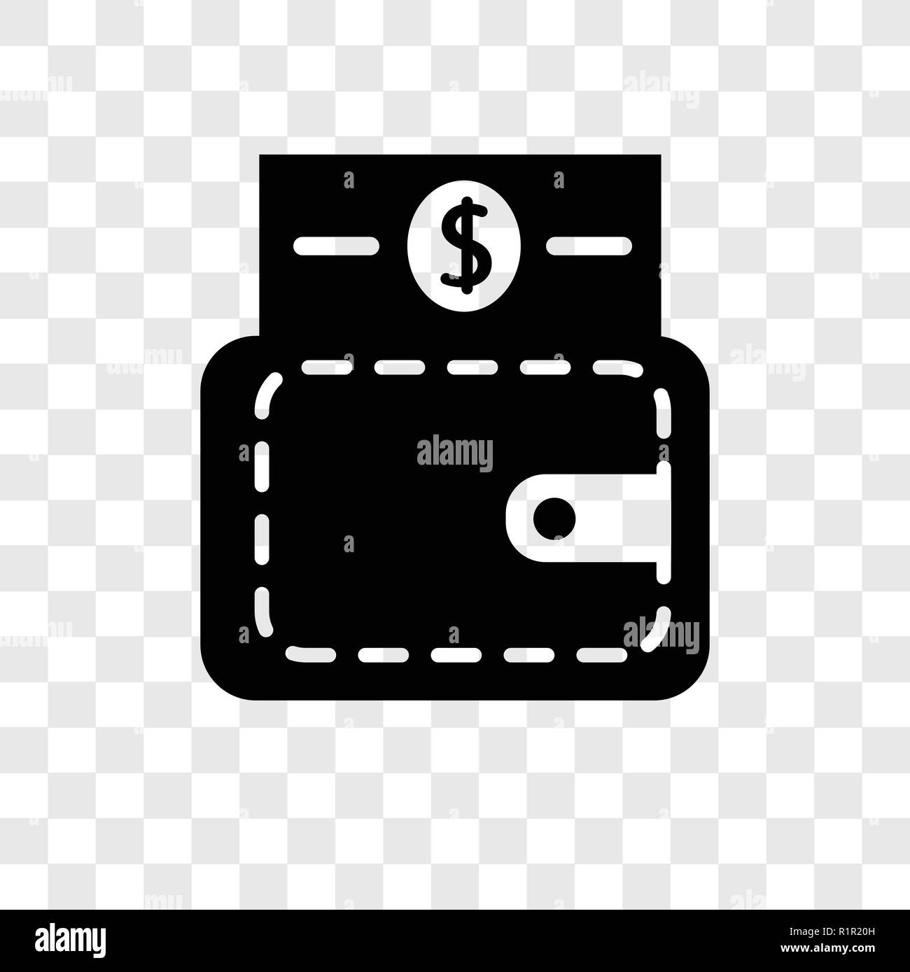 Wallet vector icon isolated on transparent background, Wallet transparency logo concept Stock Vector