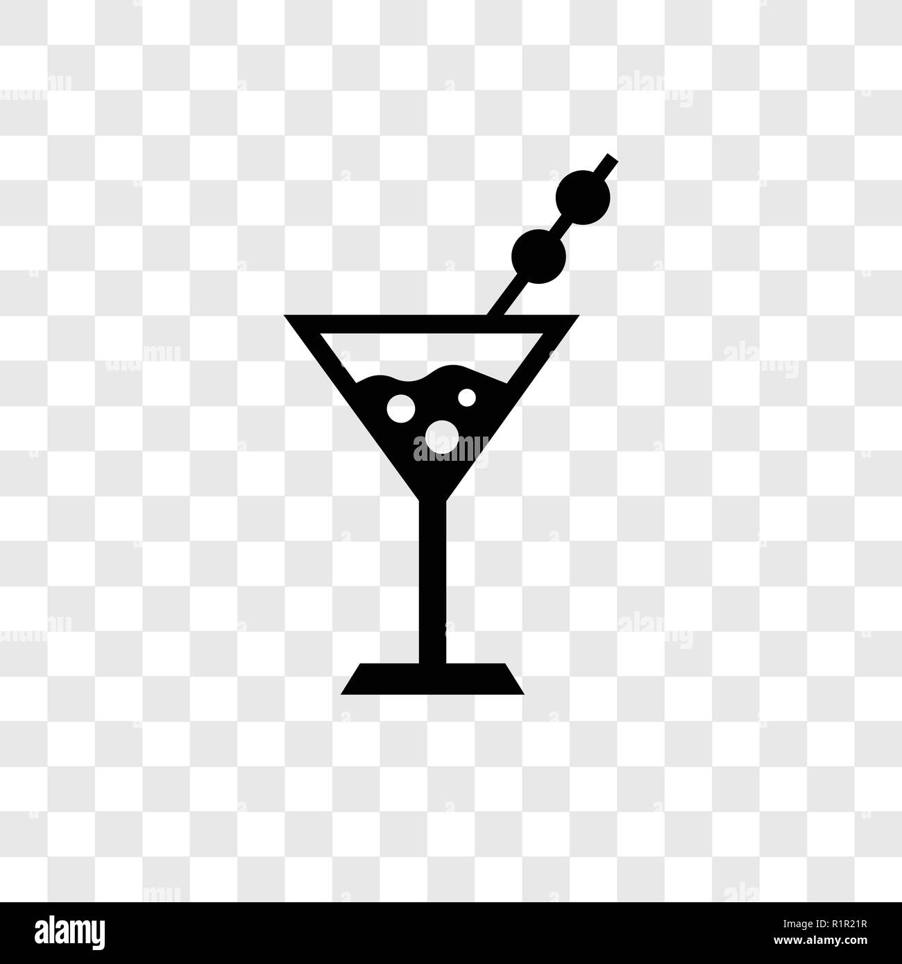 Martini vector icon isolated on transparent background, Martini