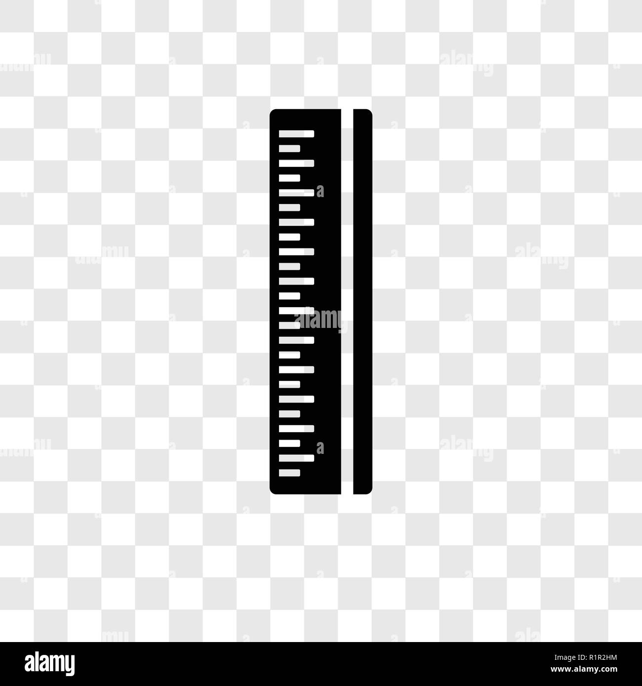 Ruler icon on transparent background Royalty Free Vector