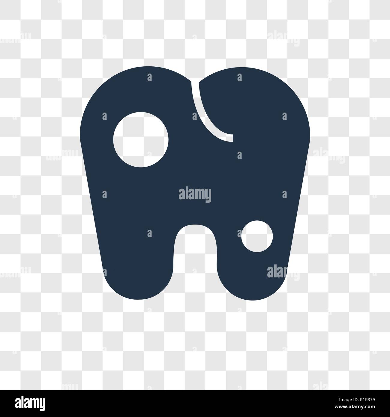 Molar vector icon isolated on transparent background, Molar ...