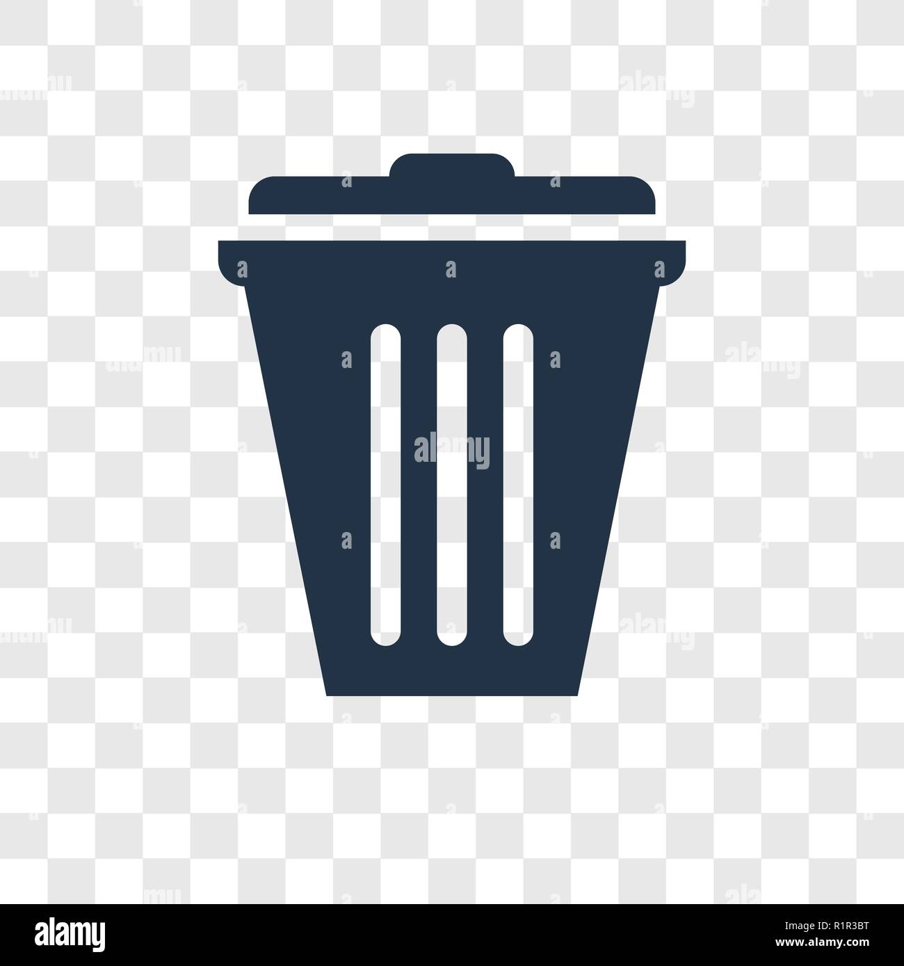 Garbage vector icon isolated on transparent background, Garbage transparency logo concept Stock Vector