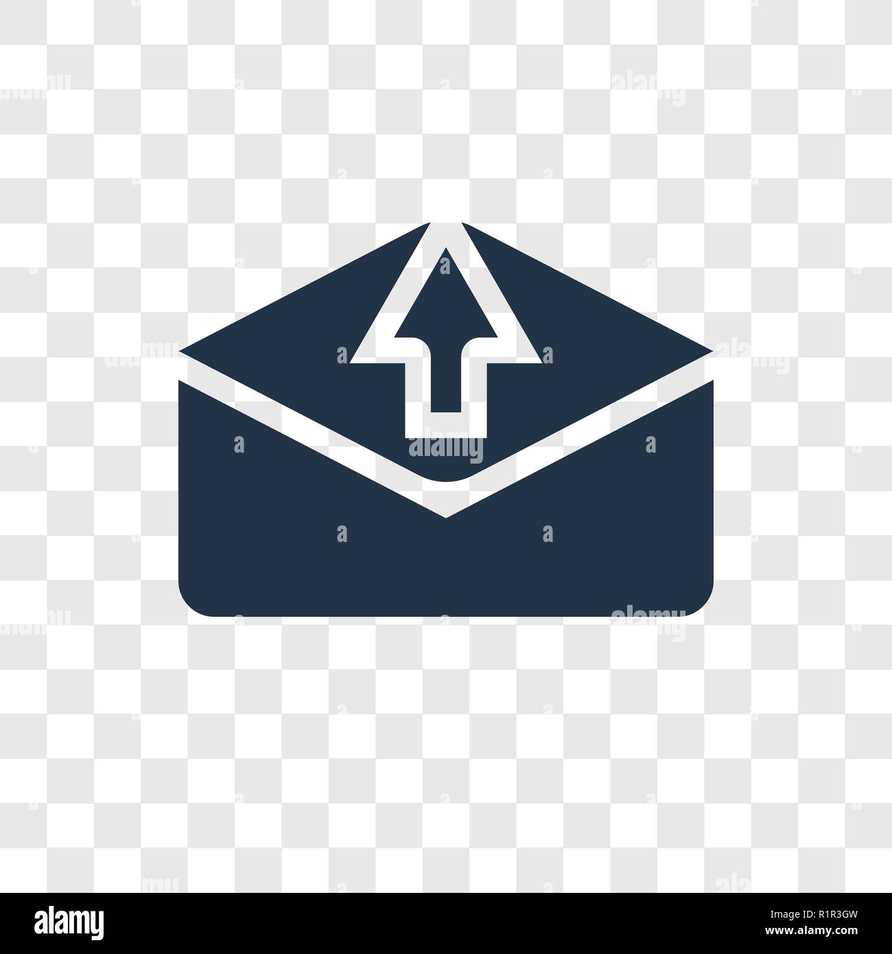 Outbox vector icon isolated on transparent background, Outbox ...