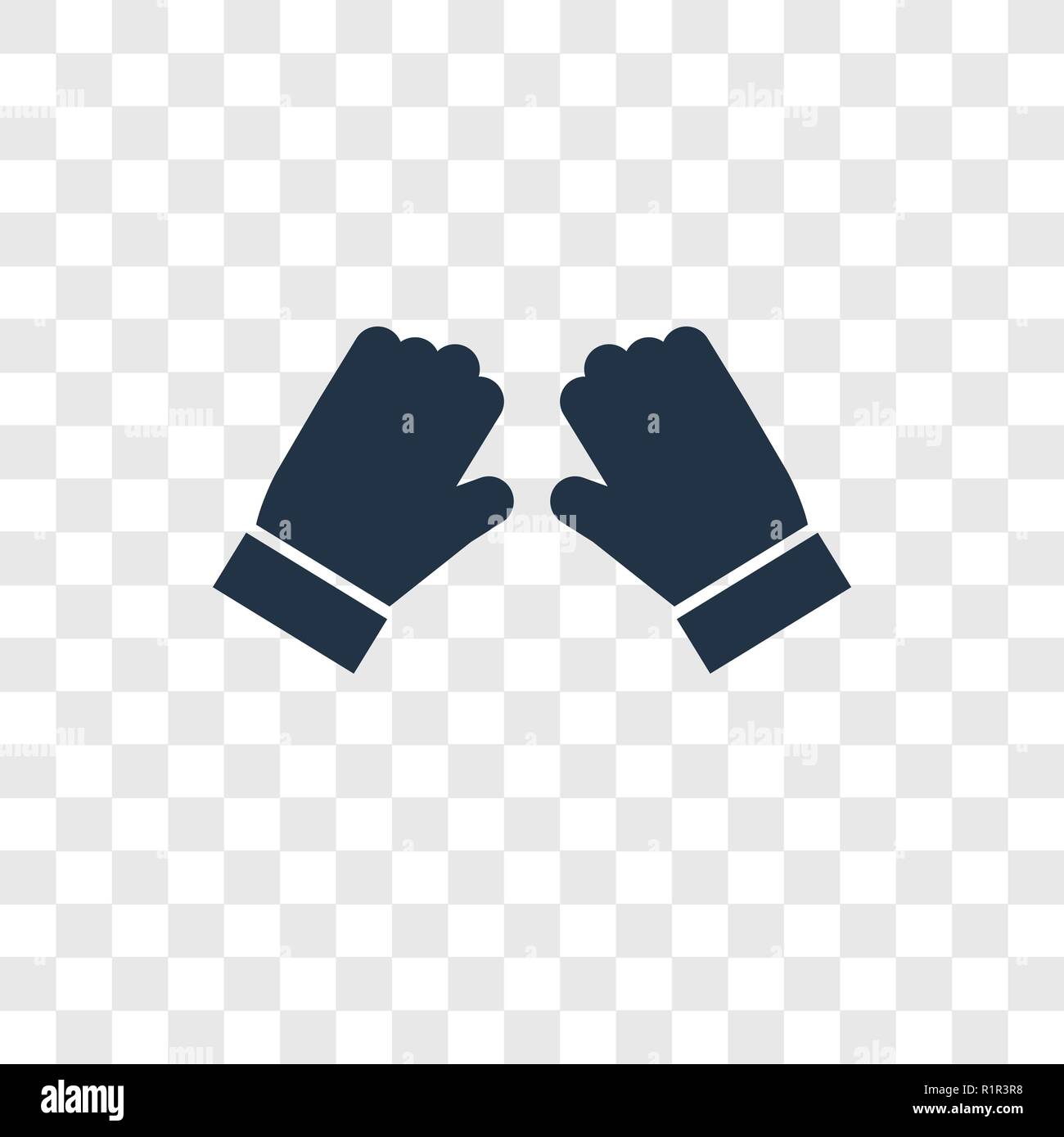 Gloves vector icon isolated on transparent background, Gloves