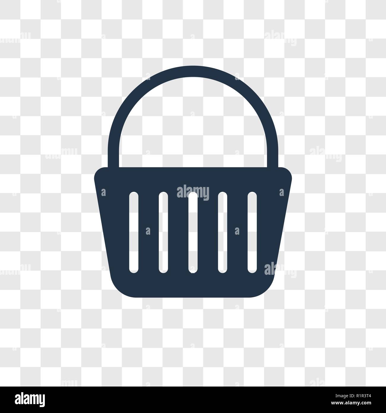 Shopping basket vector icon isolated on transparent background