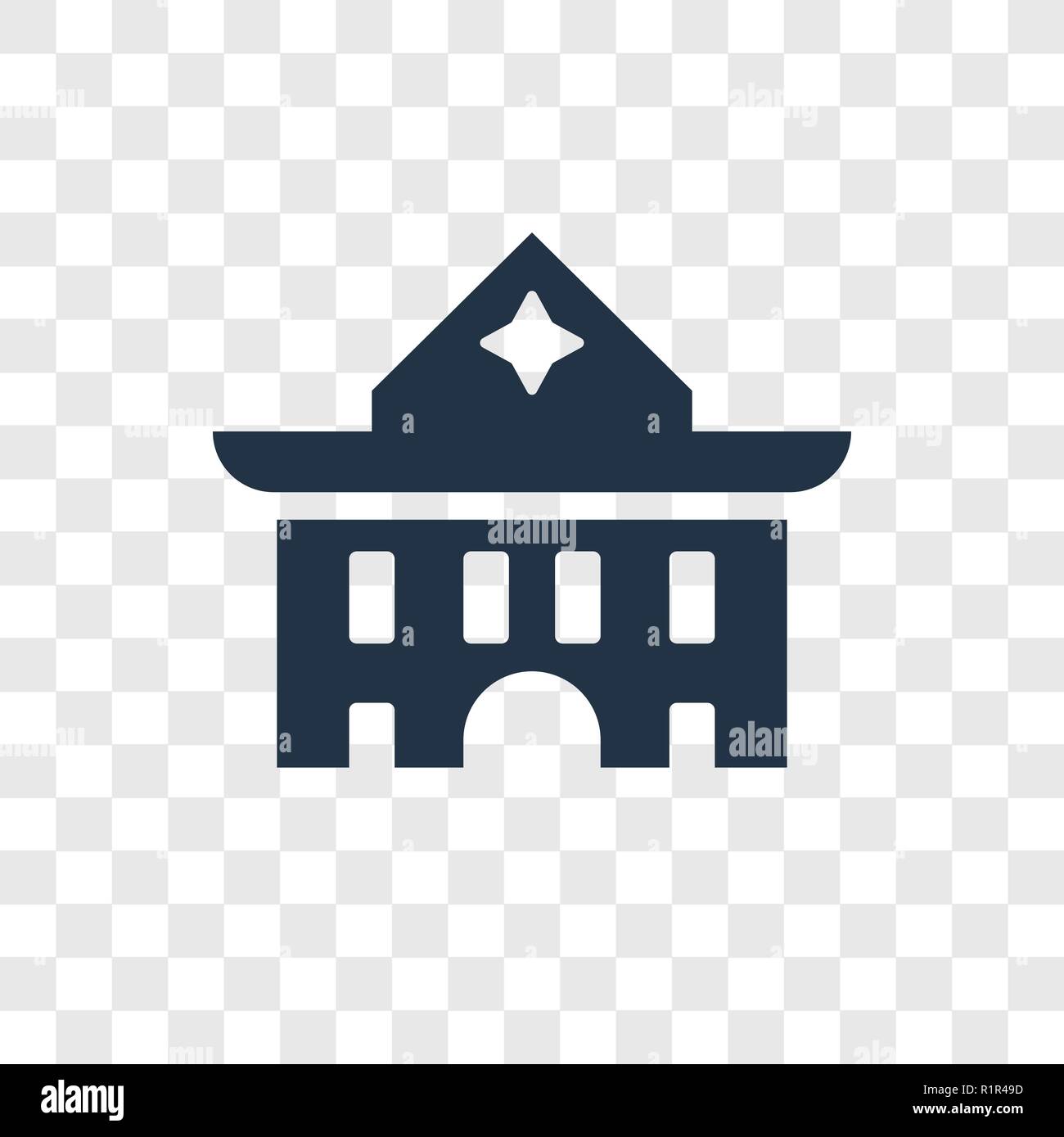 White house vector icon isolated on transparent background, White house