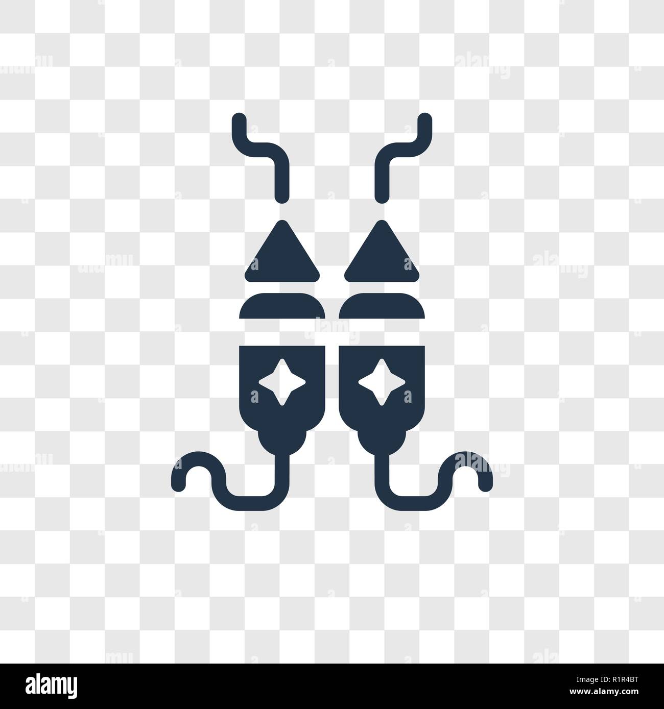 Fireworks vector icon isolated on transparent background, Fireworks transparency logo concept Stock Vector