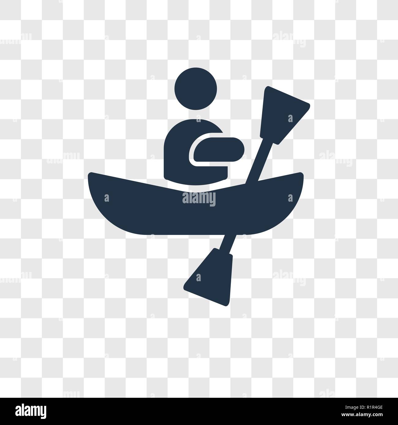 Canoe vector icon isolated on transparent background, Canoe