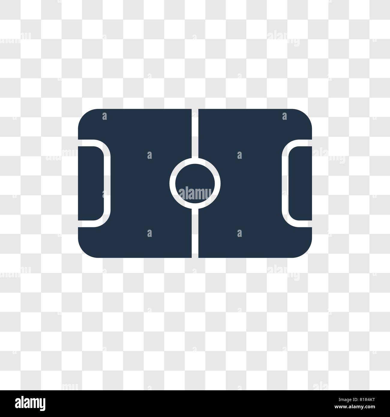 Football field vector icon isolated on transparent background, Football field transparency logo concept Stock Vector