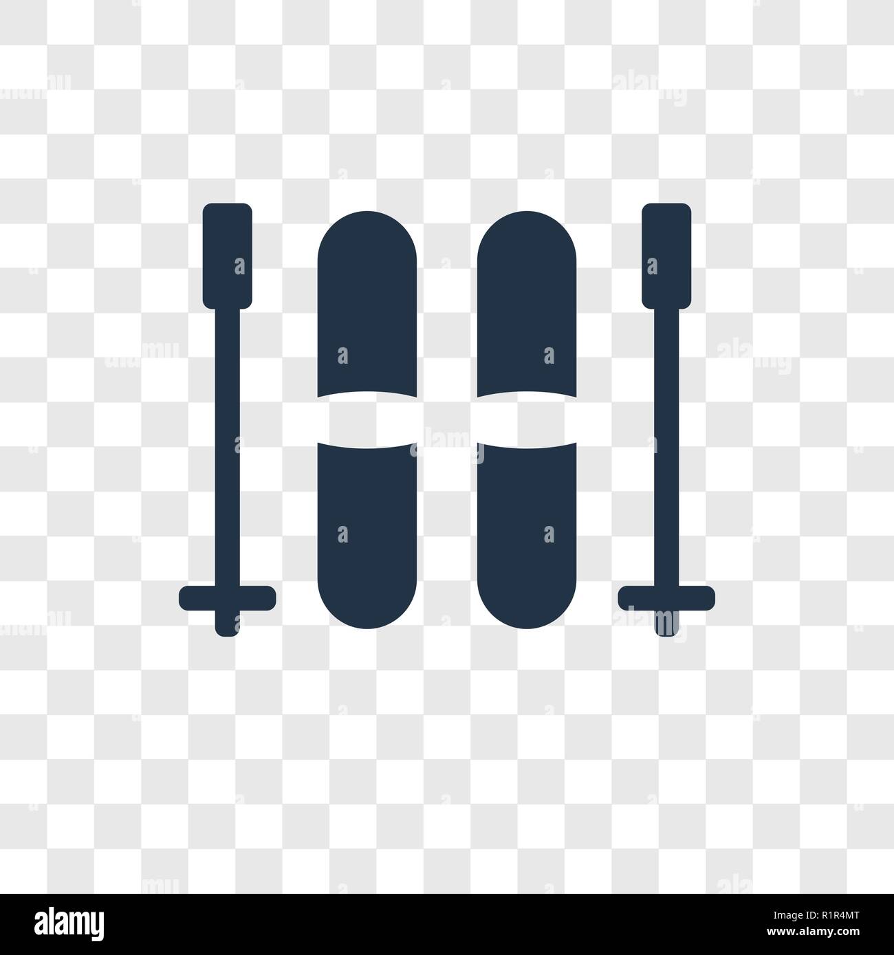 Skii vector icon isolated on transparent background, Skii transparency logo concept Stock Vector