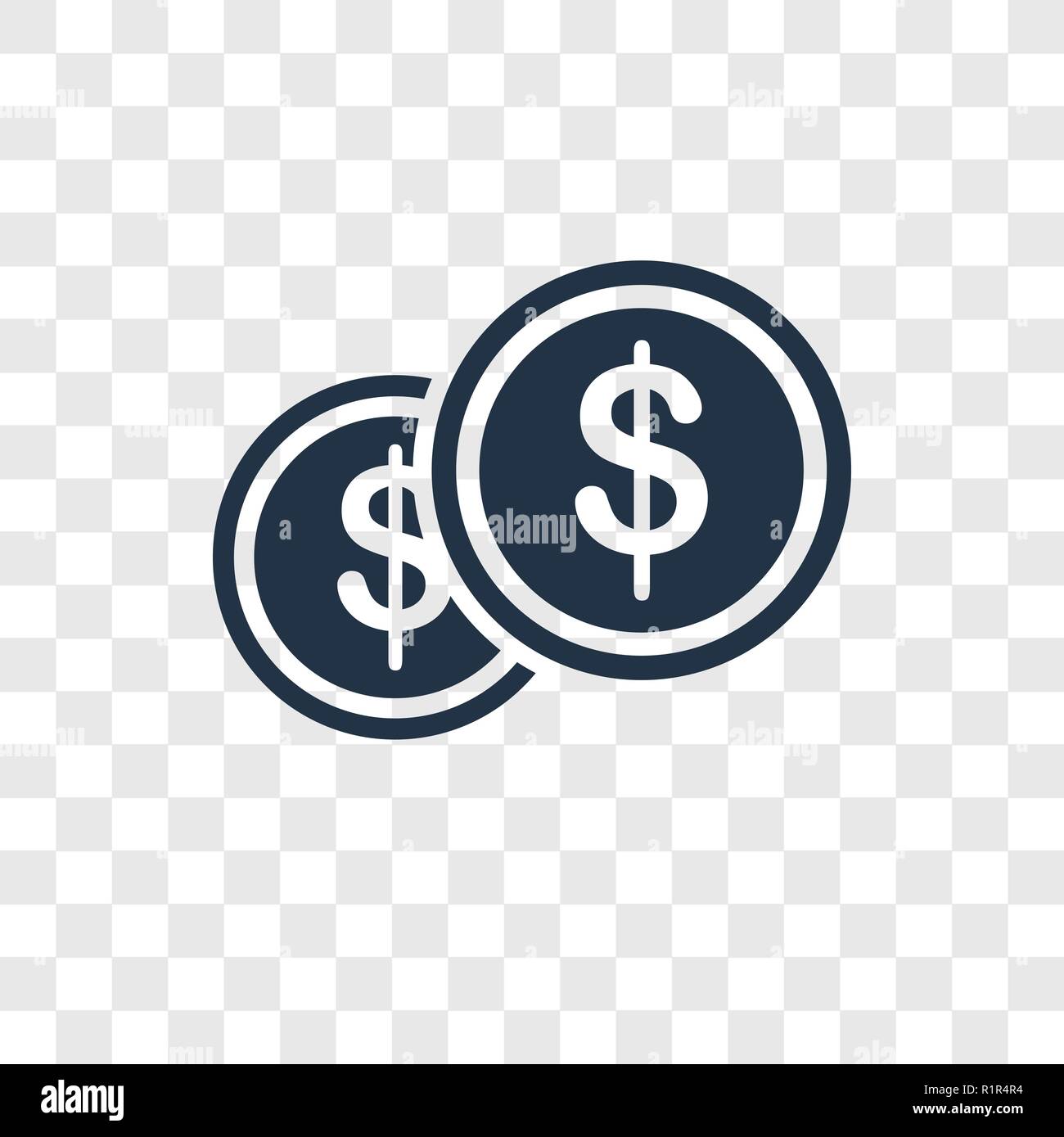 Coin Vector Icon Isolated On Transparent Background Coin