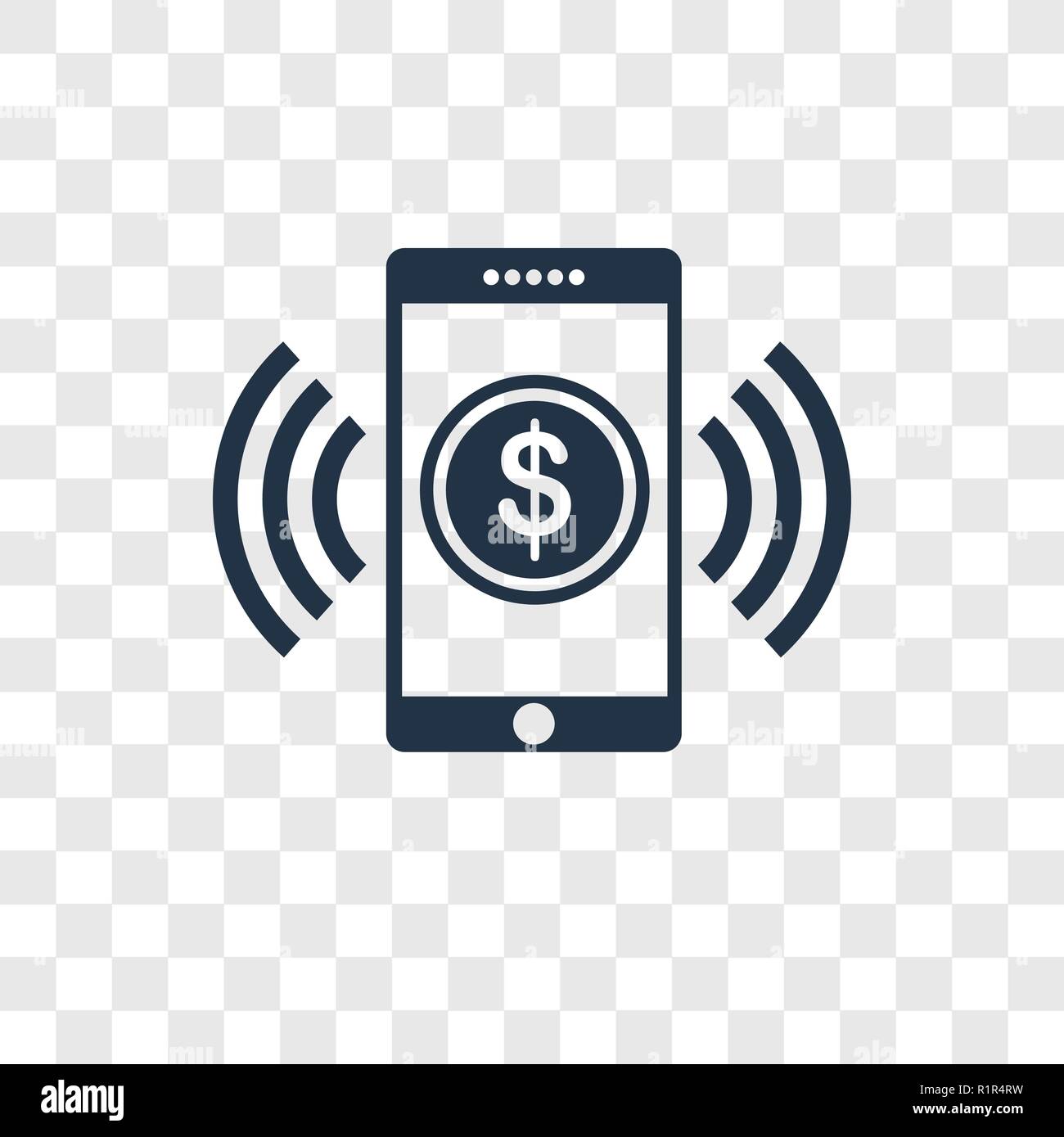 Mobile money vector icon isolated on transparent background, Mobile ...